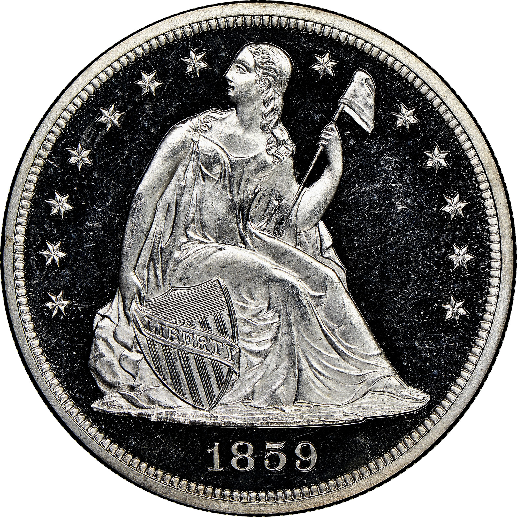 1859 $1 PF | Coin Explorer | NGC