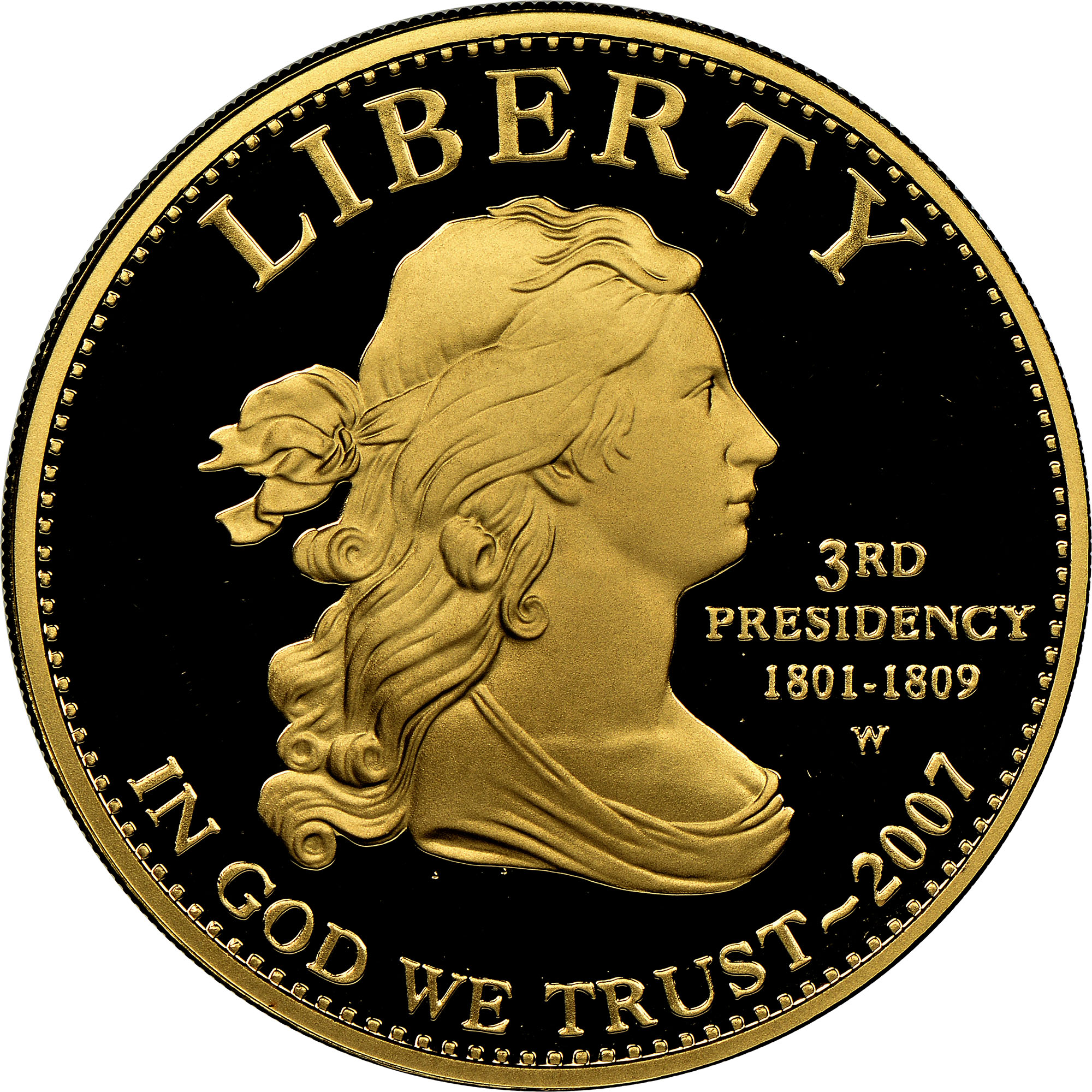 2007 W JEFFERSON'S LIBERTY G$10 PF | Coin Explorer | NGC