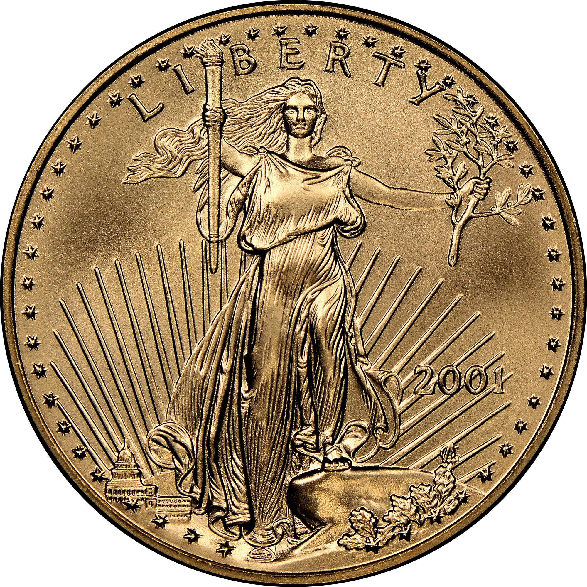 銀貨 米国 アメリカンイーグル 2001年　ゴールドカメオ 2001 EAGLE G$25 MS | Coin Explorer | NGC