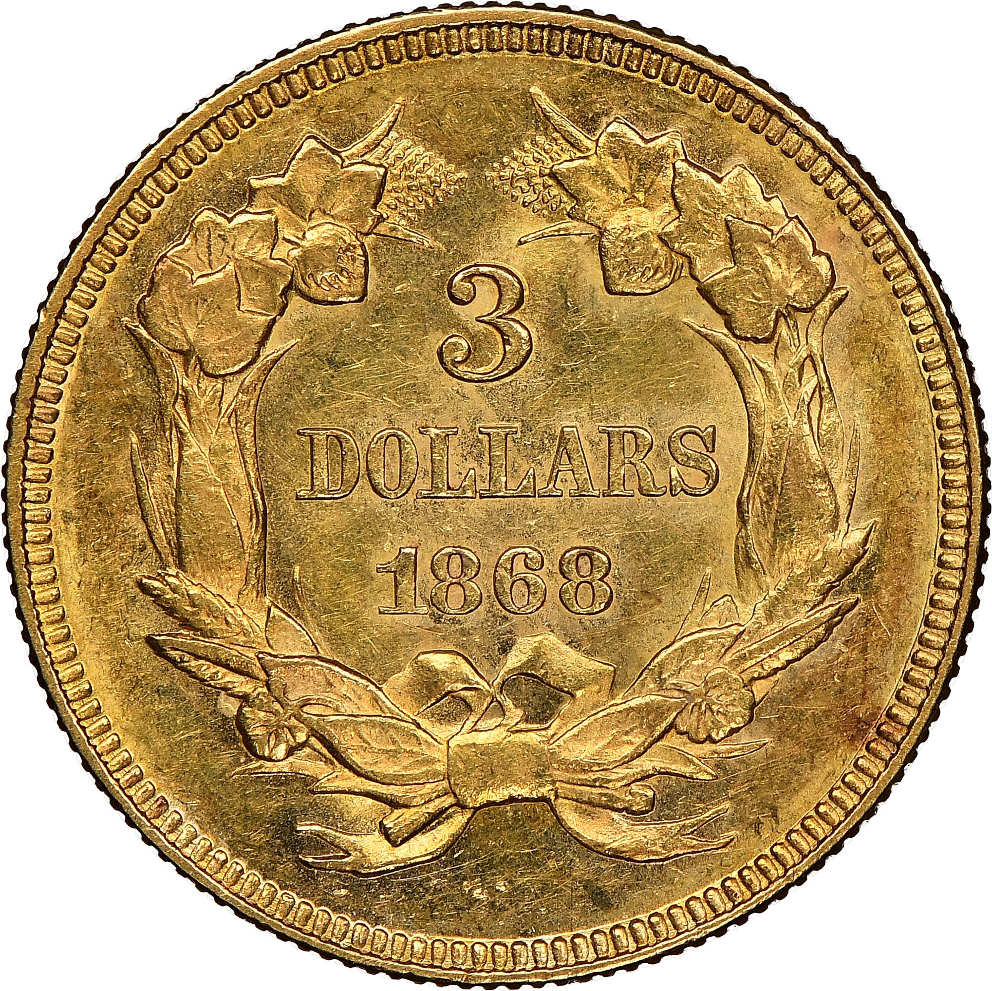 1868 $3 MS | Coin Explorer | NGC