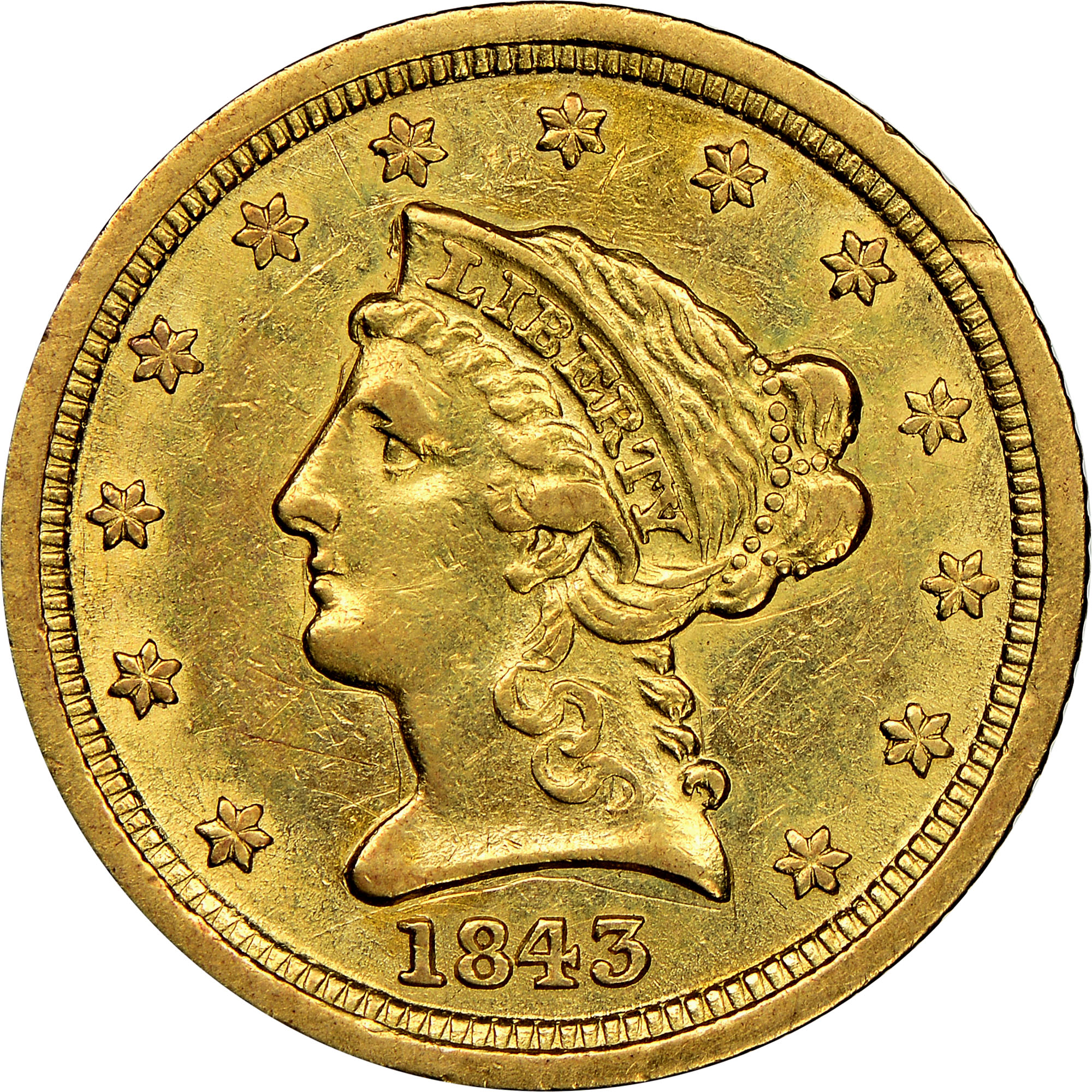 1843 D $2.5 MS | Coin Explorer | NGC