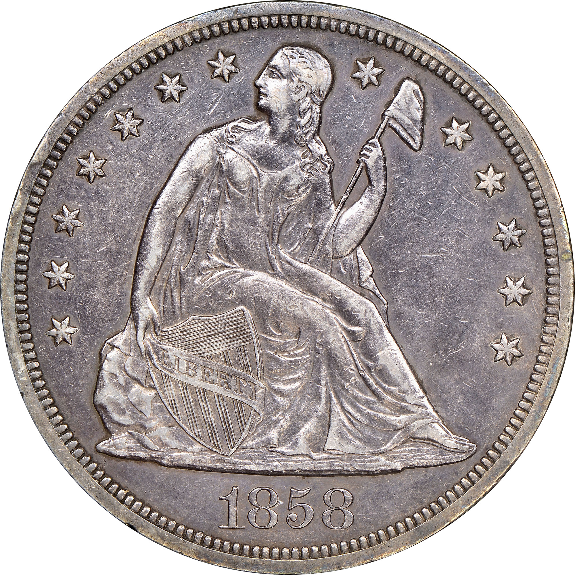 1858 $1 PF | Coin Explorer | NGC