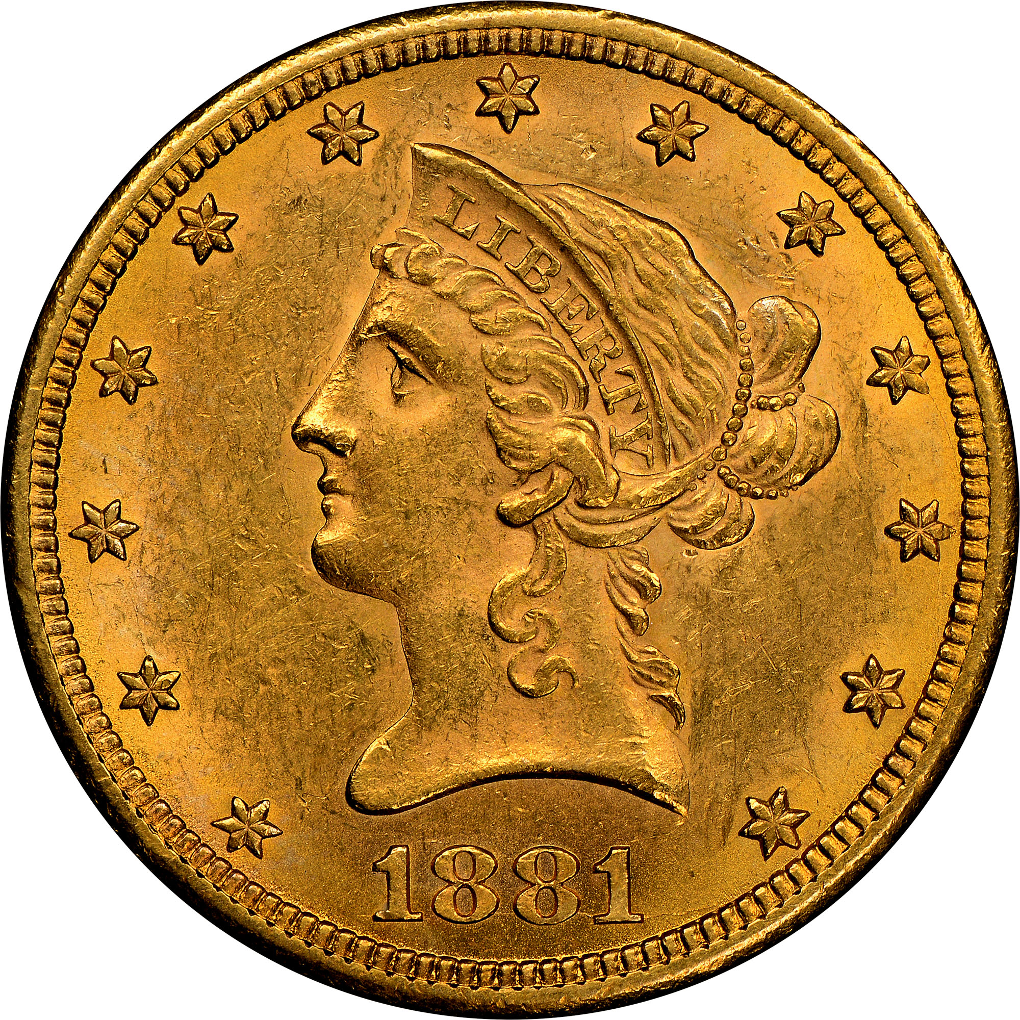 1881 CC $10 MS | Coin Explorer | NGC