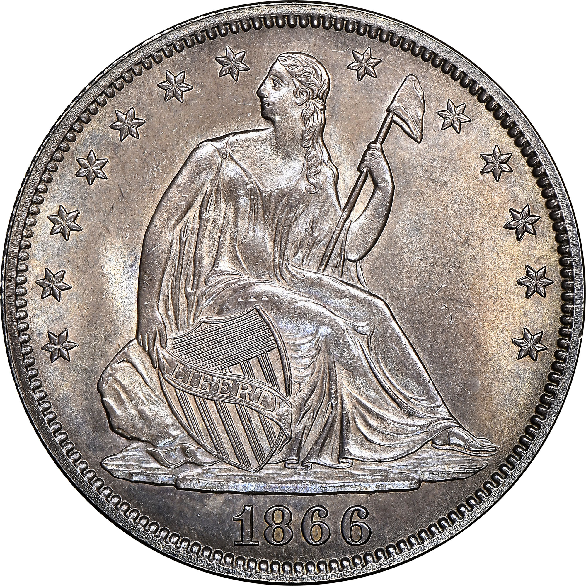 1866 MOTTO 50C MS | Coin Explorer | NGC