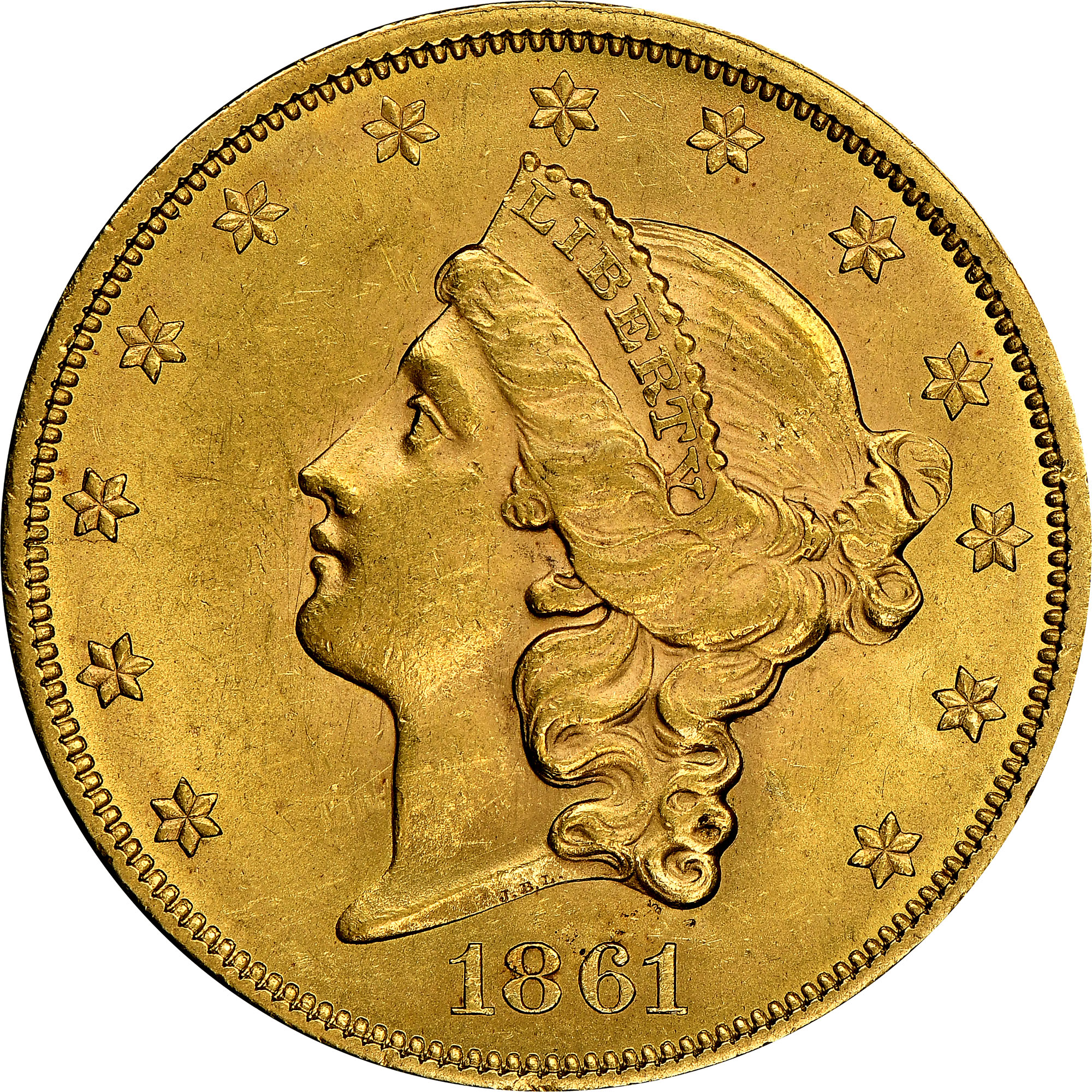 1861 $20 MS | Coin Explorer | NGC