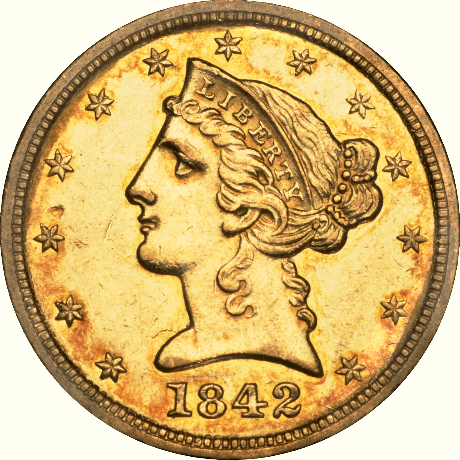 1842 D LARGE DATE $5 MS | Coin Explorer | NGC