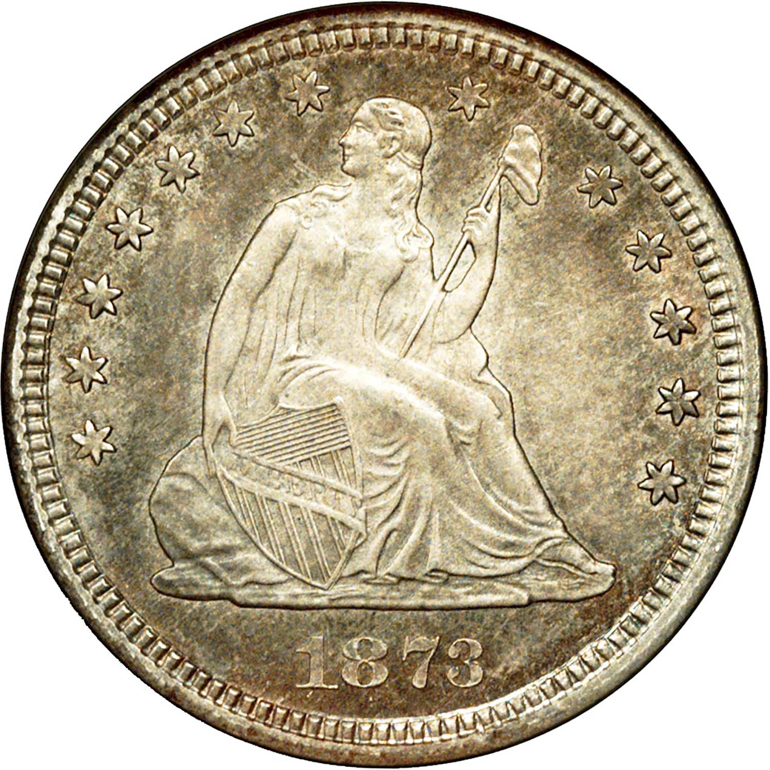 1873 CC NO ARROWS 25C MS | Coin Explorer | NGC