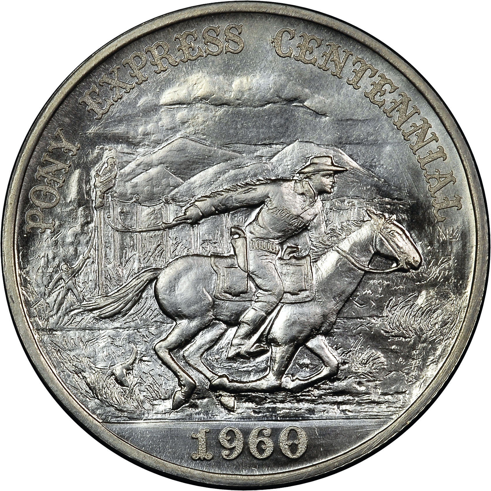1960 SILVER PONY EXPRESS CENTENNIAL SC50C MS | Coin Explorer | NGC