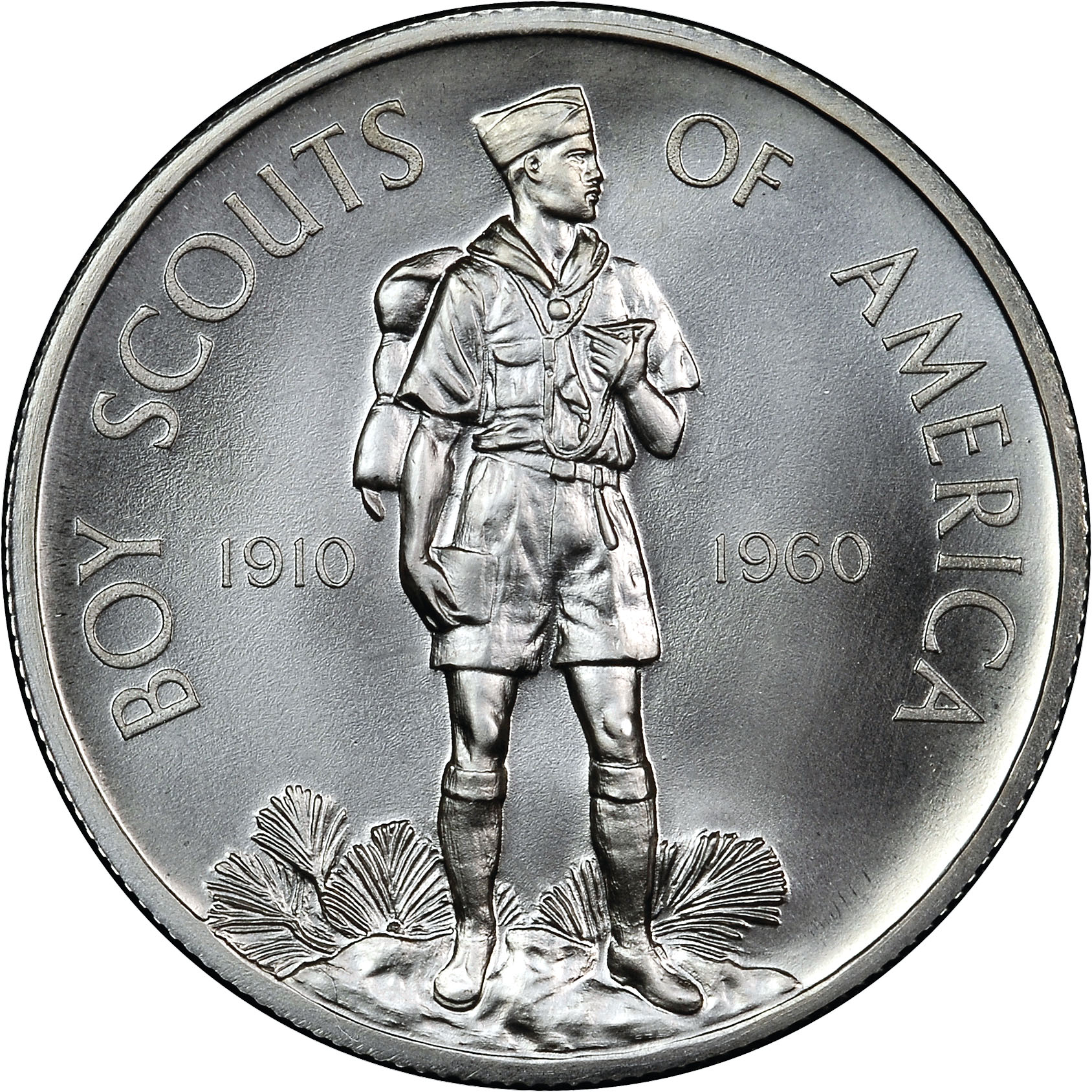 50's マーワル社 男像 アンティークUSA Antique オブジェ 1960 SILVER BOY SCOUTS 50th ANNIV. SC50C MS | Coin Explorer | NGC