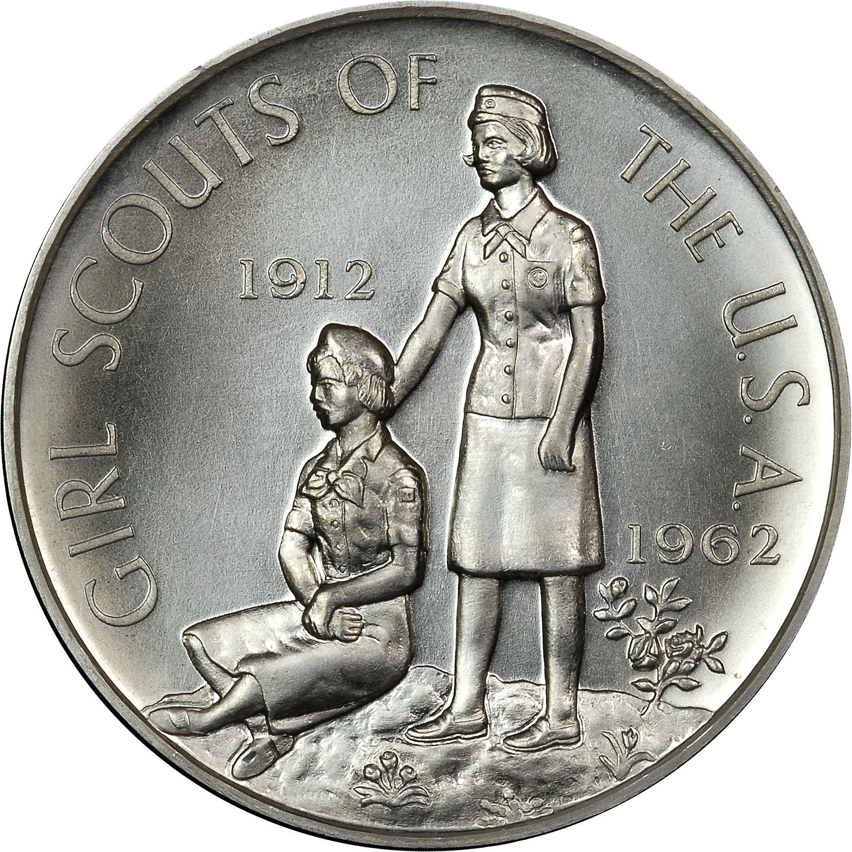1962 SILVER GIRL SCOUTS GOLDEN ANNIV. SC50C MS | Coin Explorer | NGC