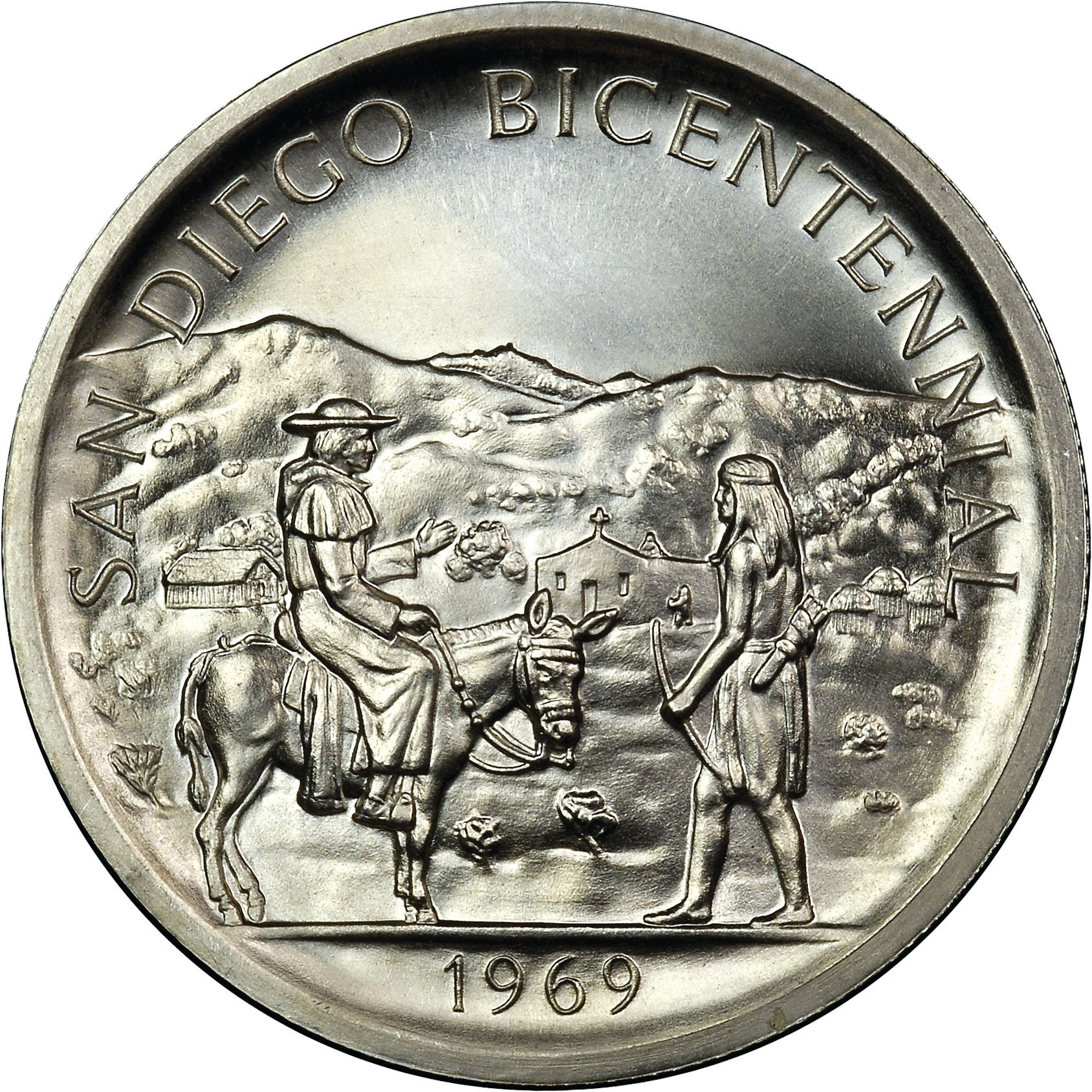 1969 SILVER SAN DIEGO BICENTENNIAL SC50C MS Coin Explorer NGC
