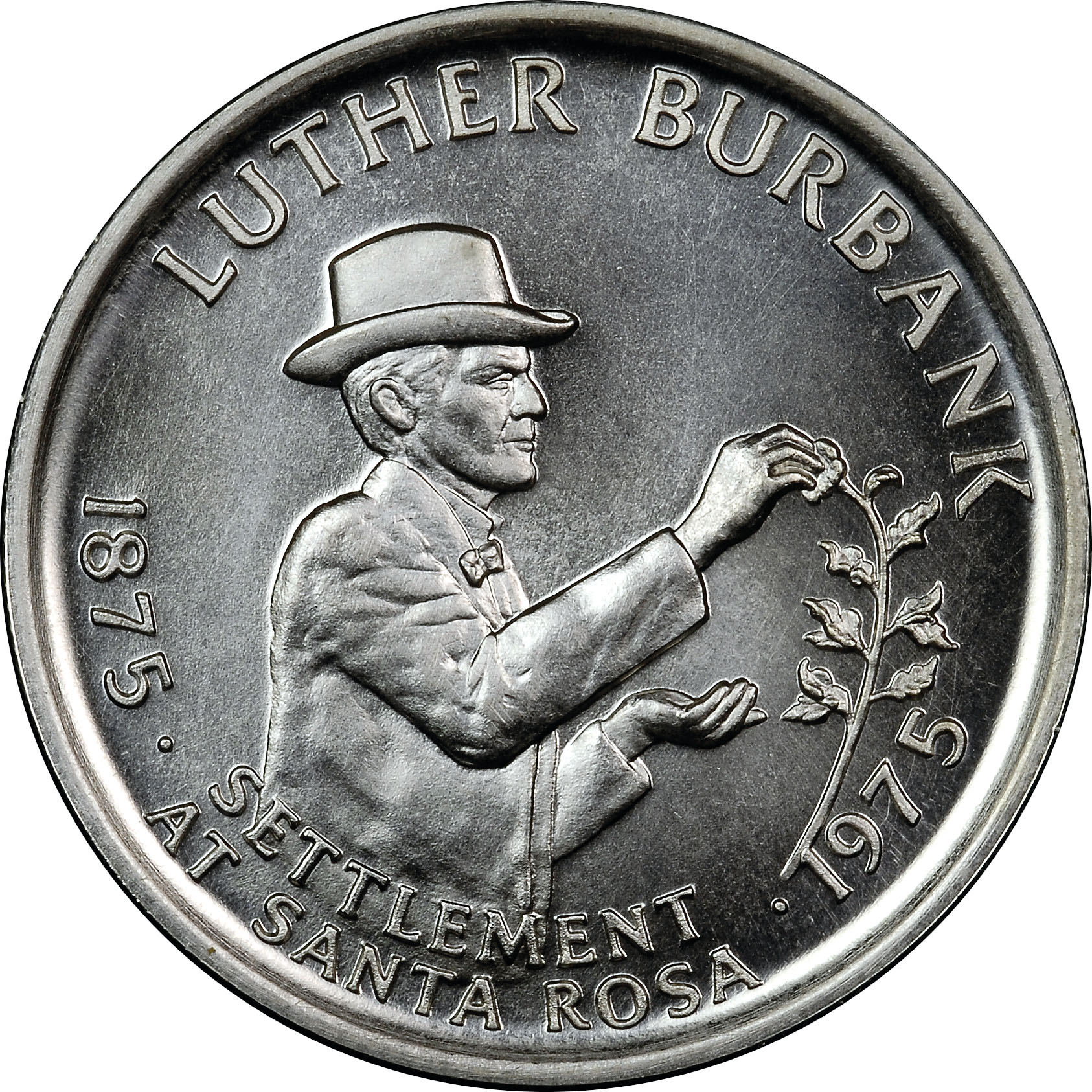 1975 SILVER LUTHER BURBANK SC50C MS | Coin Explorer | NGC