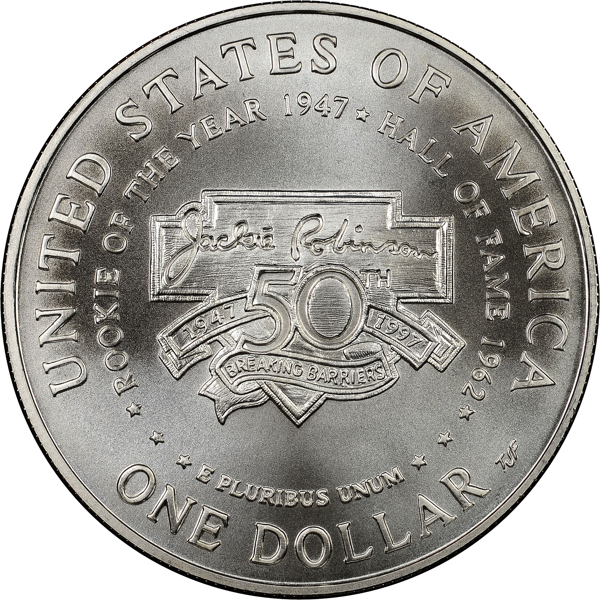 1997 S JACKIE ROBINSON S$1 MS | Coin Explorer | NGC