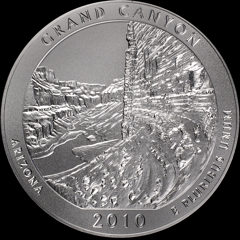 2010 5oz SILVER GRAND CANYON 25C MS | Coin Explorer | NGC