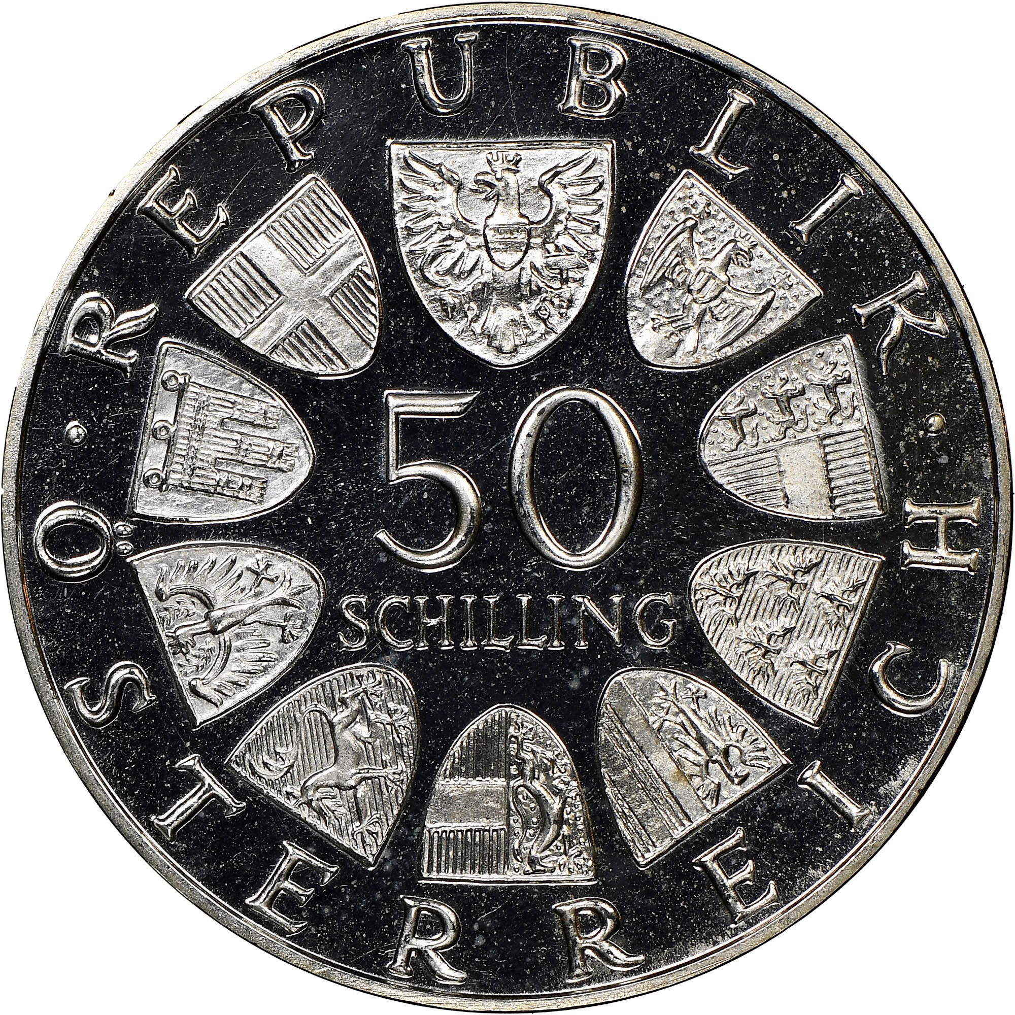 1970年オーストリア50shillng Austria 50 Schilling KM 2908 Prices & Values | NGC