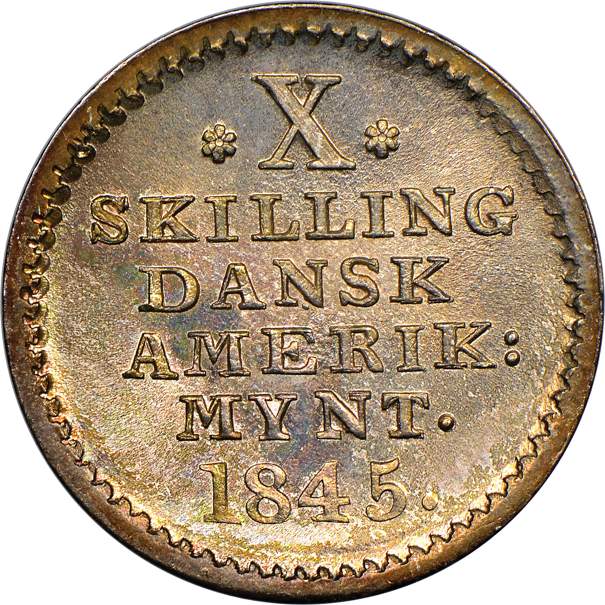 Danish West Indies 10 Skilling KM 16 Prices & Values | NGC
