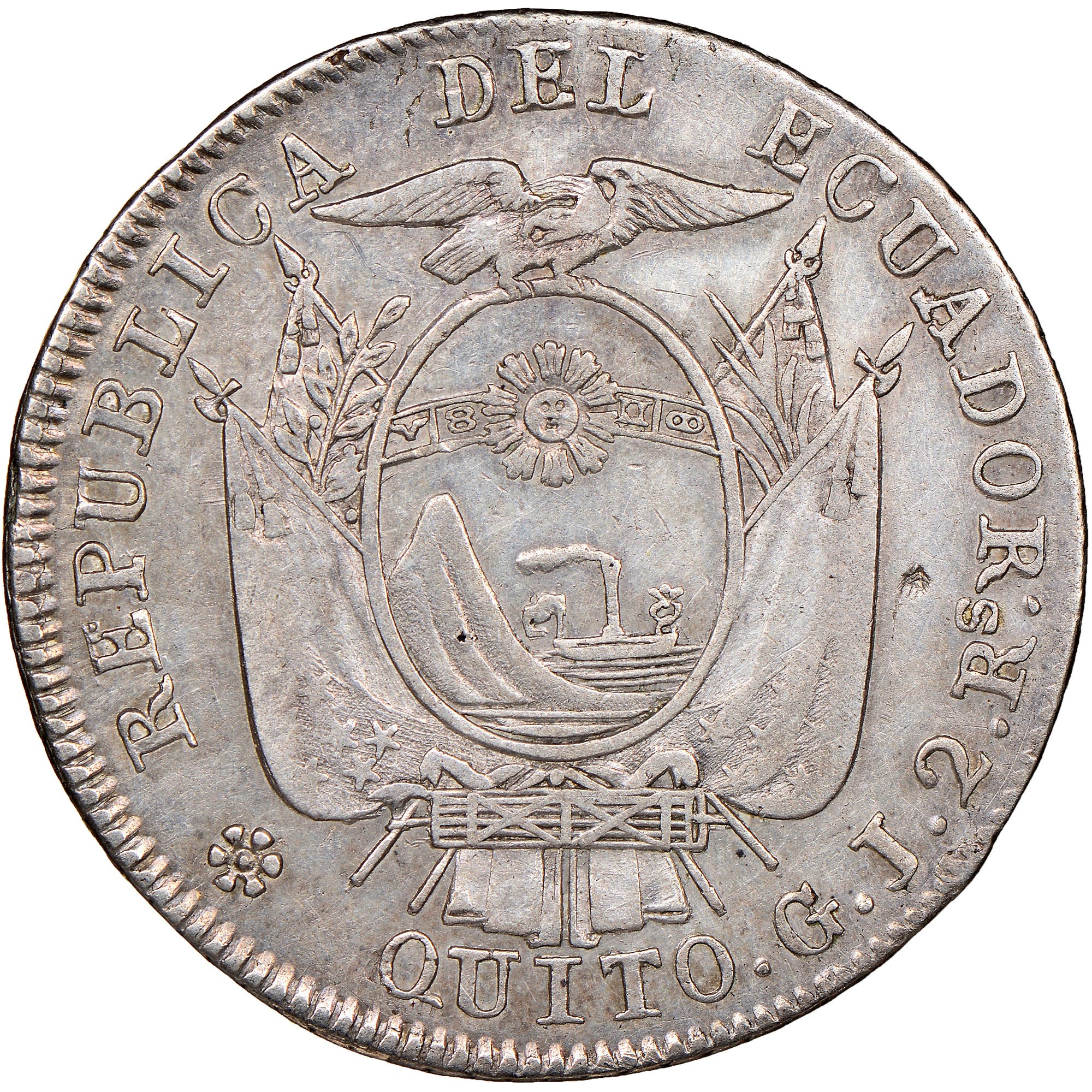 Ecuador 2 Reales KM 33 Prices & Values | NGC