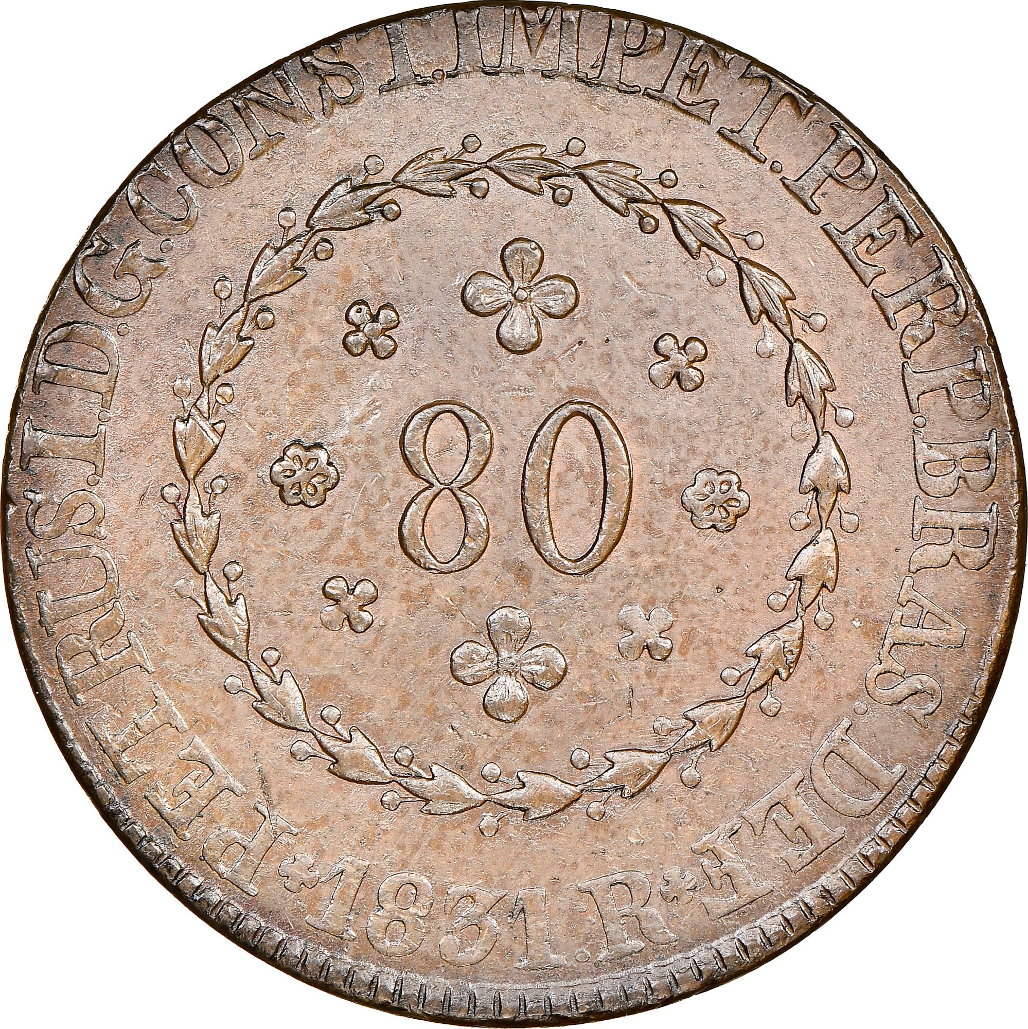 Brazil 80 Reis KM 366.1 Prices & Values | NGC