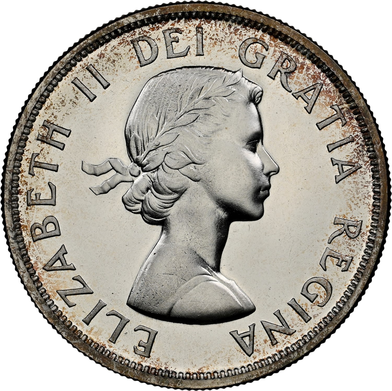 2276.【カナダ銀貨・レア】1958年1ドル 大型銀貨 2276.【カナダ銀貨