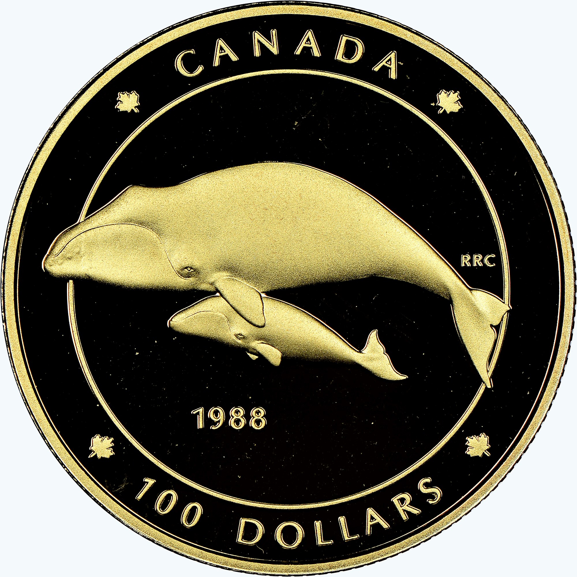 カナダ　$100 一枚 1983 $100 Canada St. John's Newfoundland Proof Gold Coins (In Cap