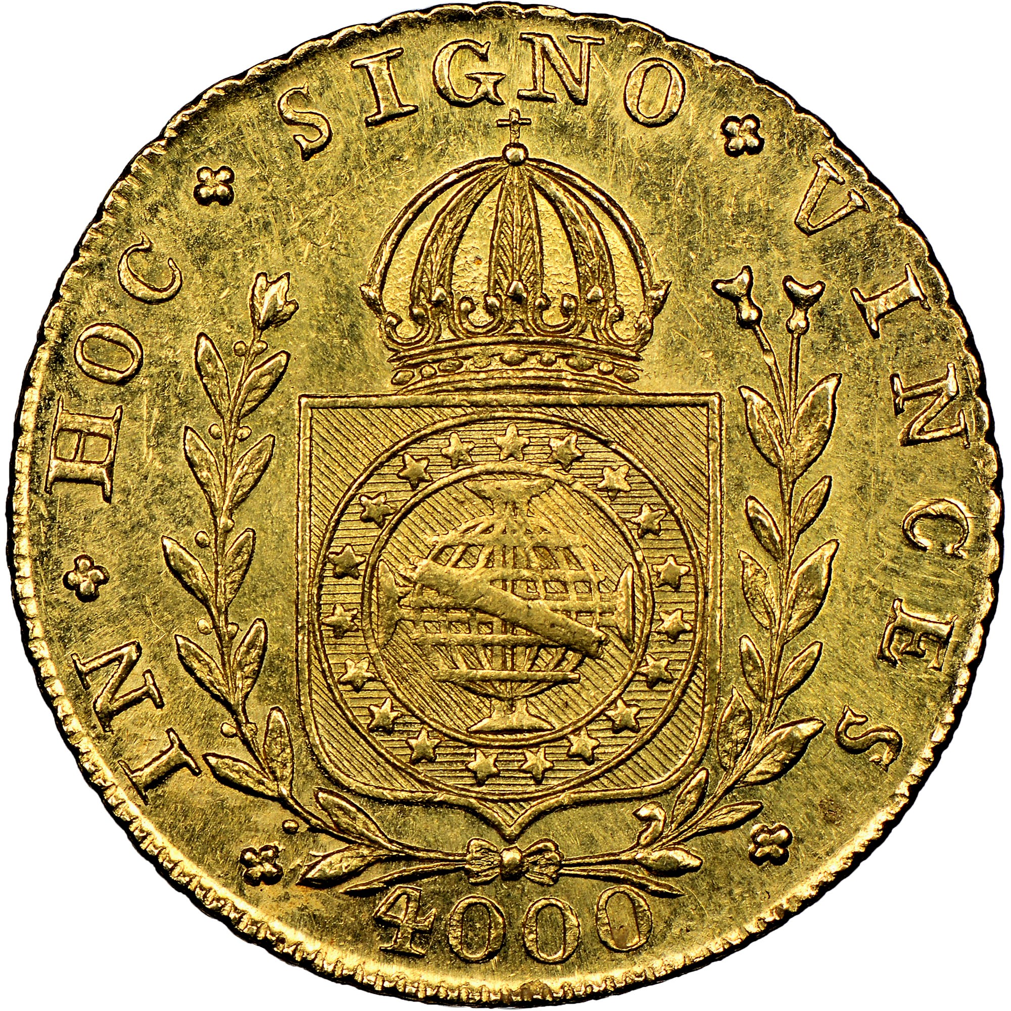 1822年 ブラジル ヨハネス6世 4000レイス 金貨 NGC MS62 希少 1822年 ブラジル ヨハネス6世 4000レイス 金貨 NGC MS62 希少 JCC