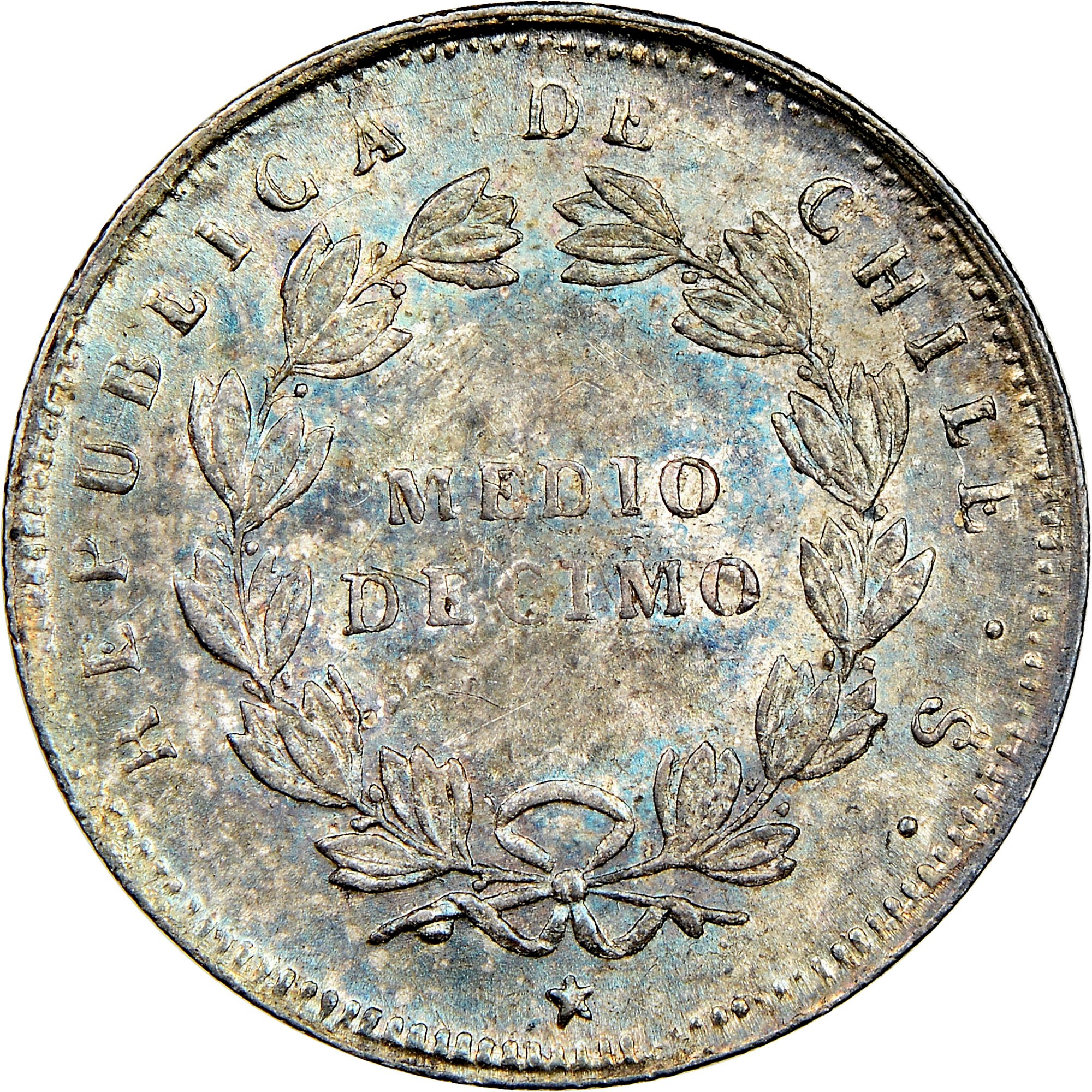 Chile 1/2 Decimo KM 121 Prices & Values | NGC