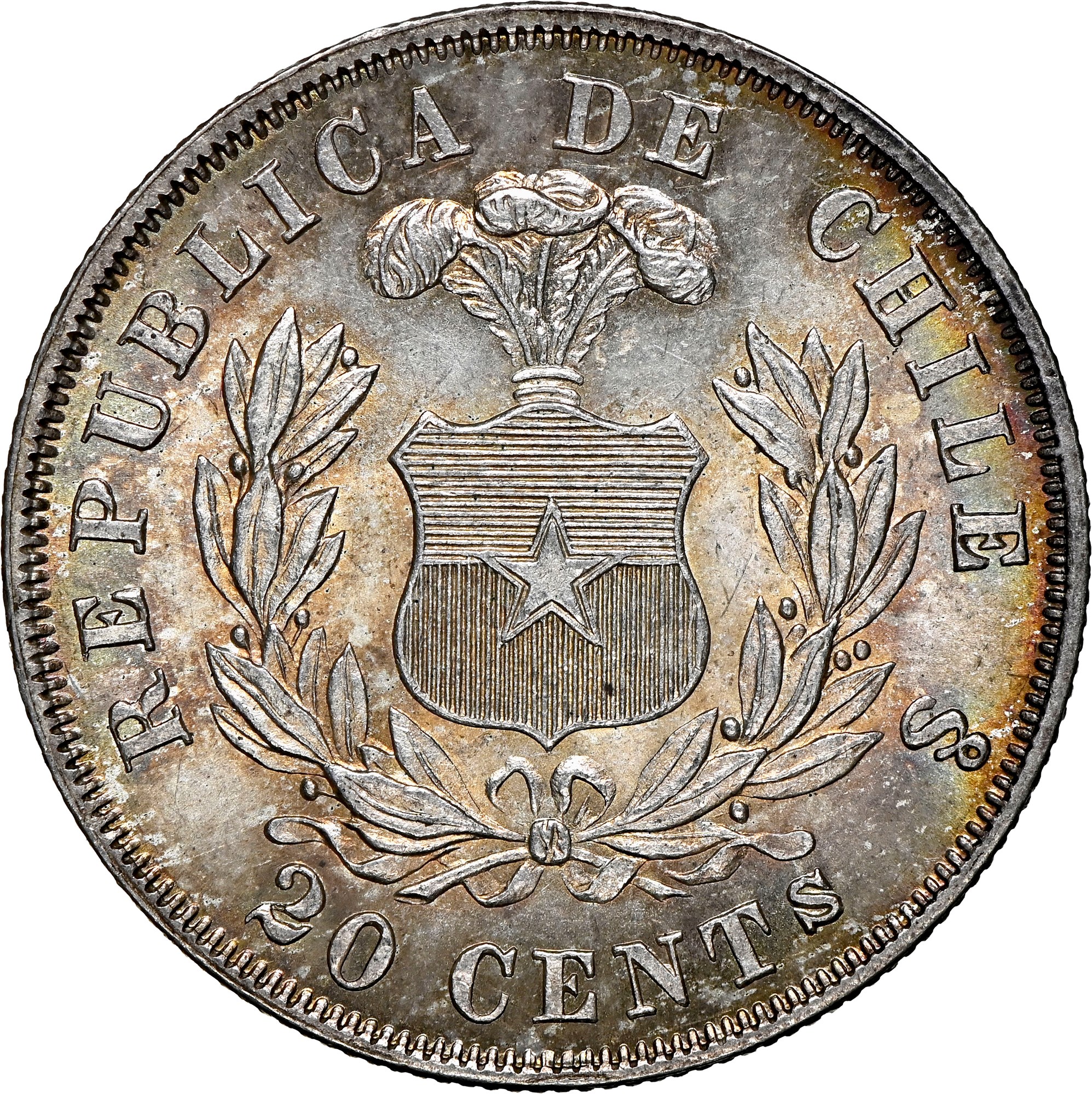 日本未入荷❤️ お値引き✨❗️ CLAUDIO CALESTANI 石入りring Chile 20 Centavos KM 138.1 Prices & Values | NGC