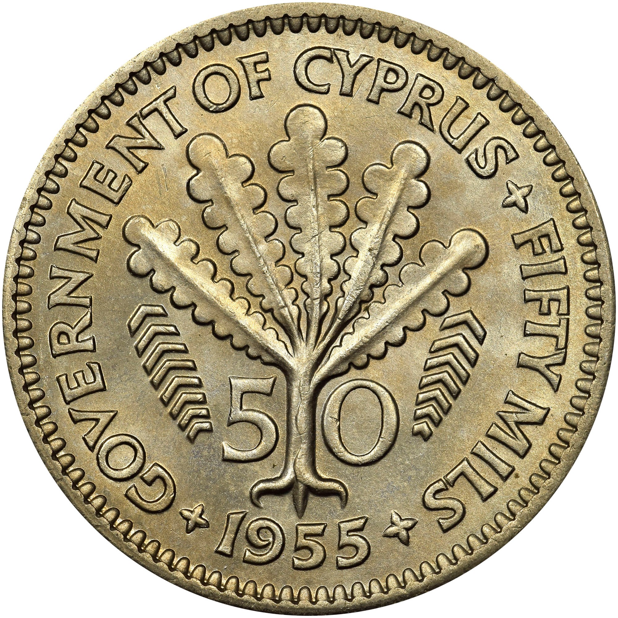 Cyprus 50 Mils KM 36 Prices & Values NGC