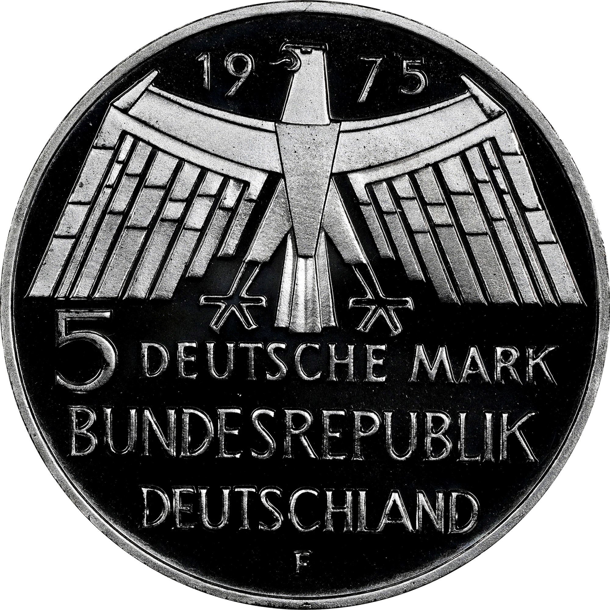1975年 ドイツ連邦共和国欧州歴史的建造物保護年 5マルク銀貨 PCGS高鑑定 Germany - Federal Republic 5 Mark KM 142.1 Prices & Values | NGC
