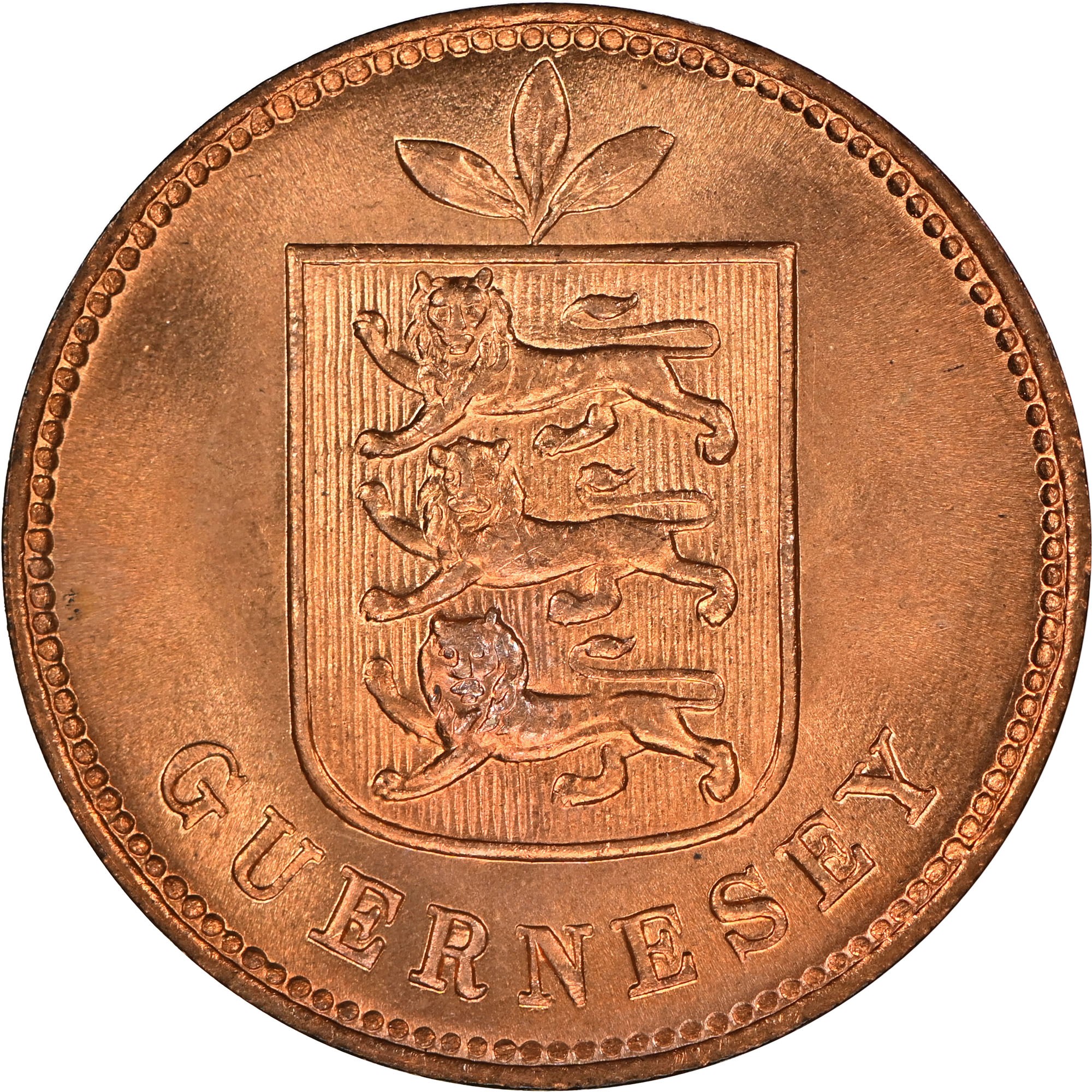 1903年 2ダブル銅貨 英領ガーンジー島 外国 1枚 の落札相場・落札価格