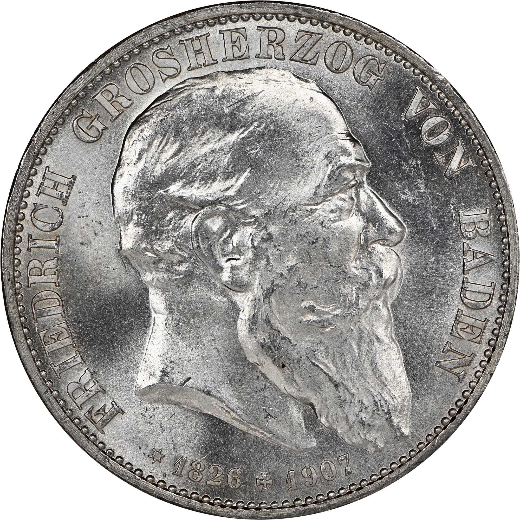 German States BADEN 5 Mark KM 279 Prices & Values | NGC