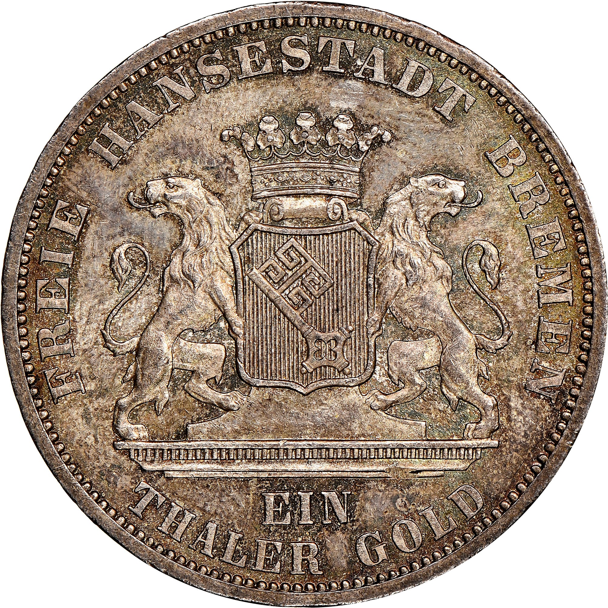 ☆1871 ドイツ バイエルン ターラー 銀貨 普仏戦争勝利 NGC AU DETAILS