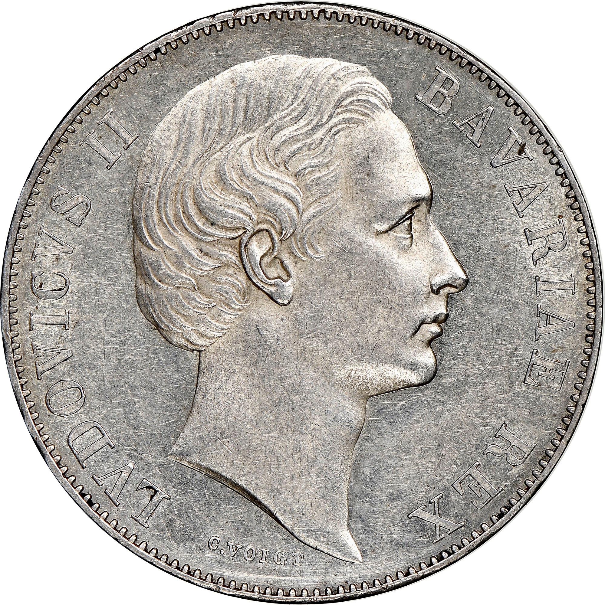 ☆1871 ドイツ バイエルン ターラー 銀貨 普仏戦争勝利 NGC AU DETAILS