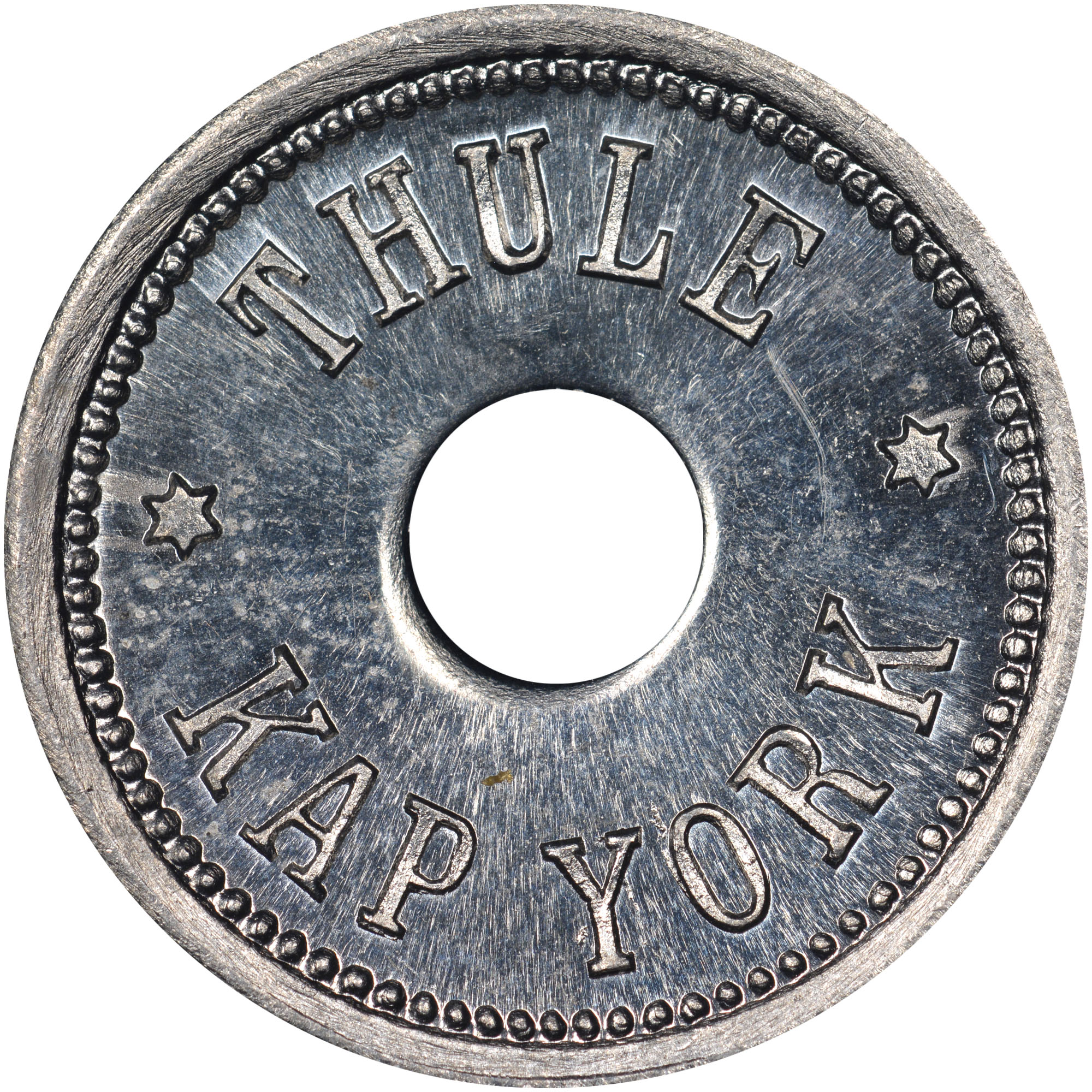 19世紀アメリカ合衆国 ゲーミング・トークン骨貨 Greenland THULE-KAP YORK 5 Øre KM Tn5.1 Prices & Values | NGC