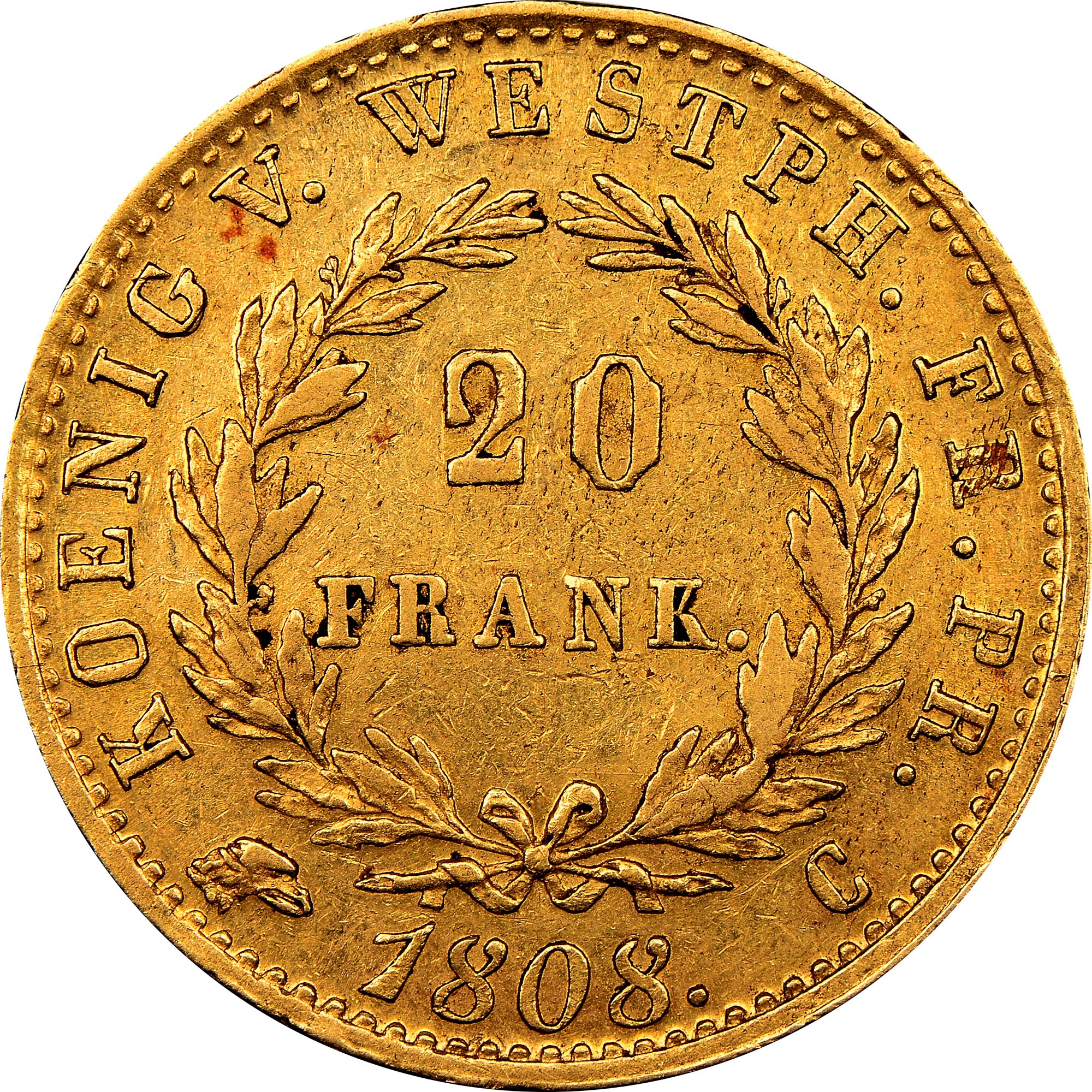 German States WESTPHALIA 20 Franken KM 103 Prices & Values | NGC