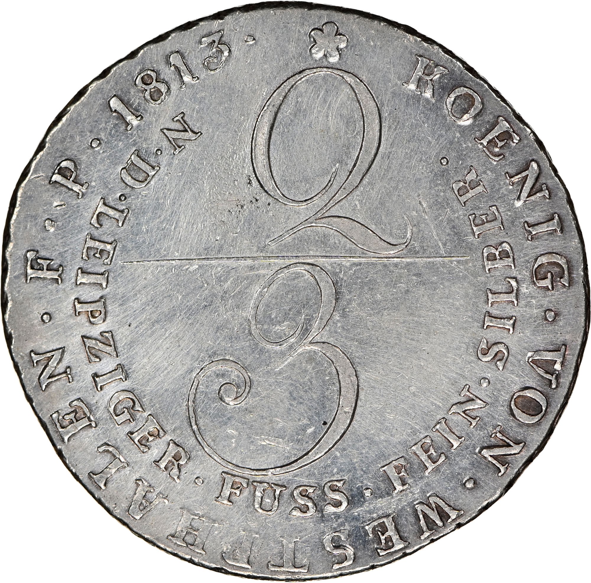 German States WESTPHALIA 2/3 Thaler KM 117 Prices & Values | NGC