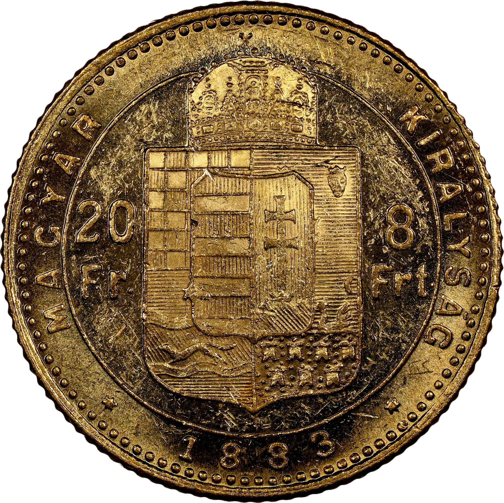 Hungary 8 Forint 20 Francs KM 467 Prices & Values | NGC