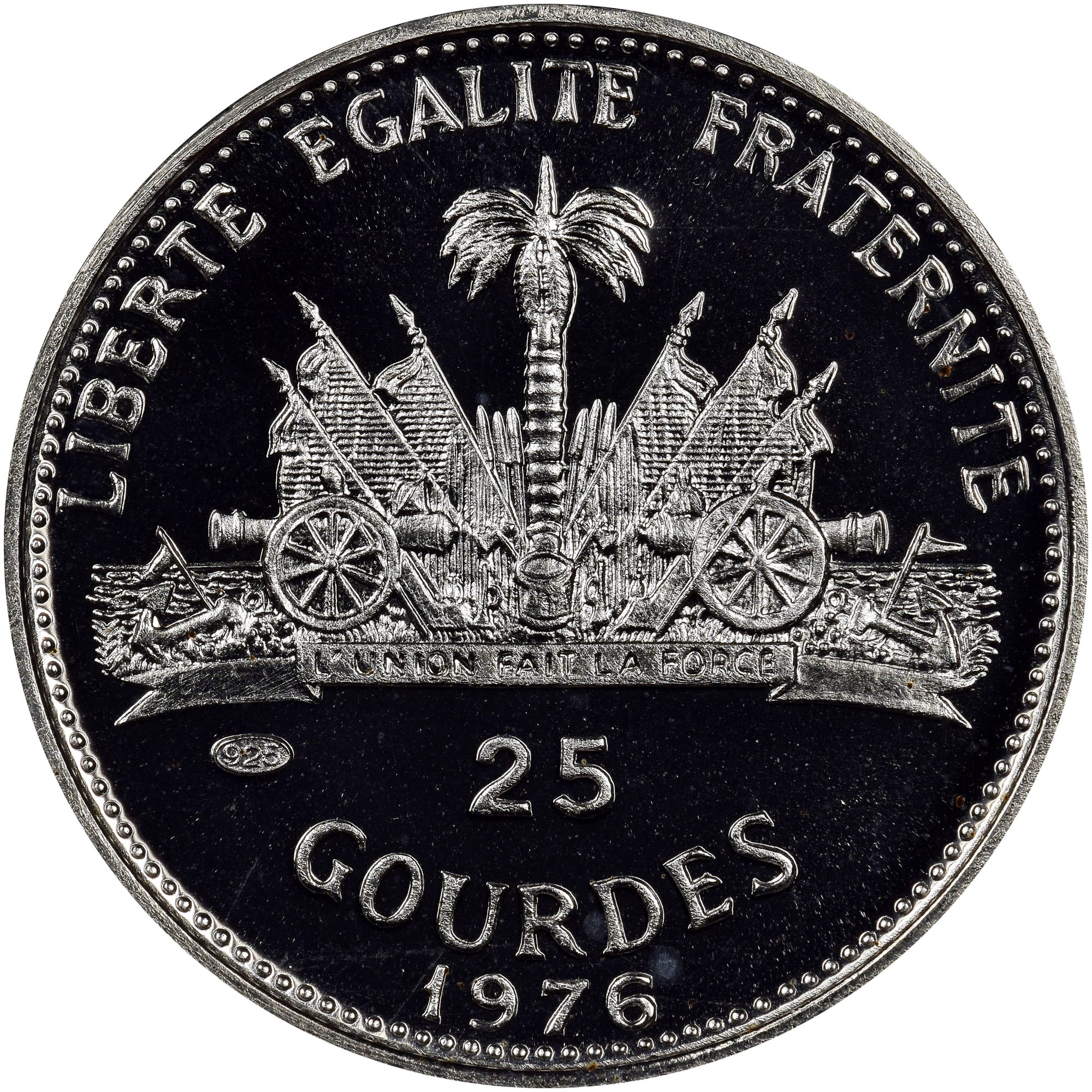 1974年　ハイチ　25グルード銀貨 Haiti 25 Gourdes KM 112.1 Prices & Values | NGC