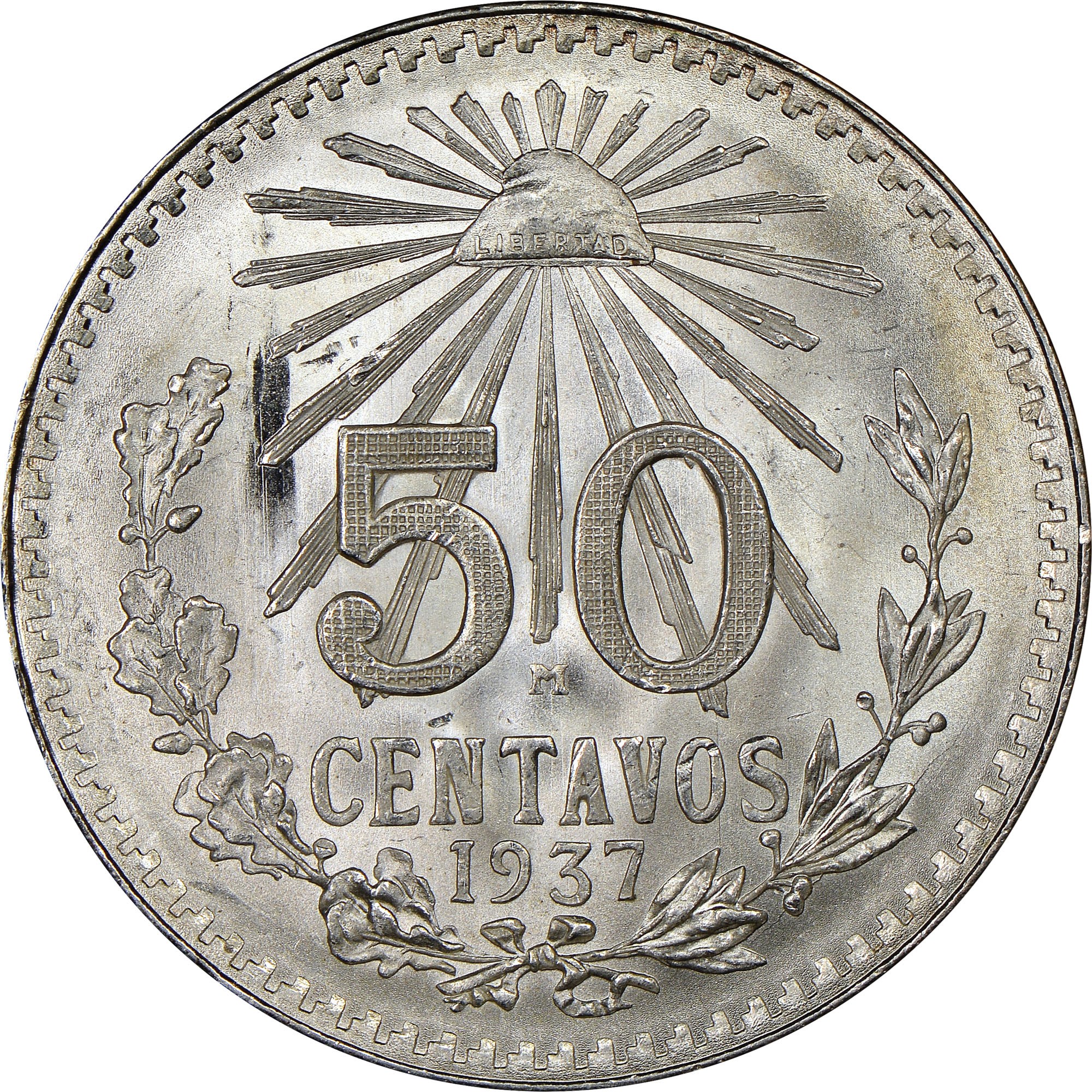 Mexico ESTADOS UNIDOS MEXICANOS 50 Centavos KM 447 Prices & Values | N
