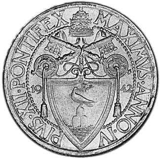 ☆金終 【NGC MS65】1942 バチカン Lira 完全未使用 //世界コイン 古銭