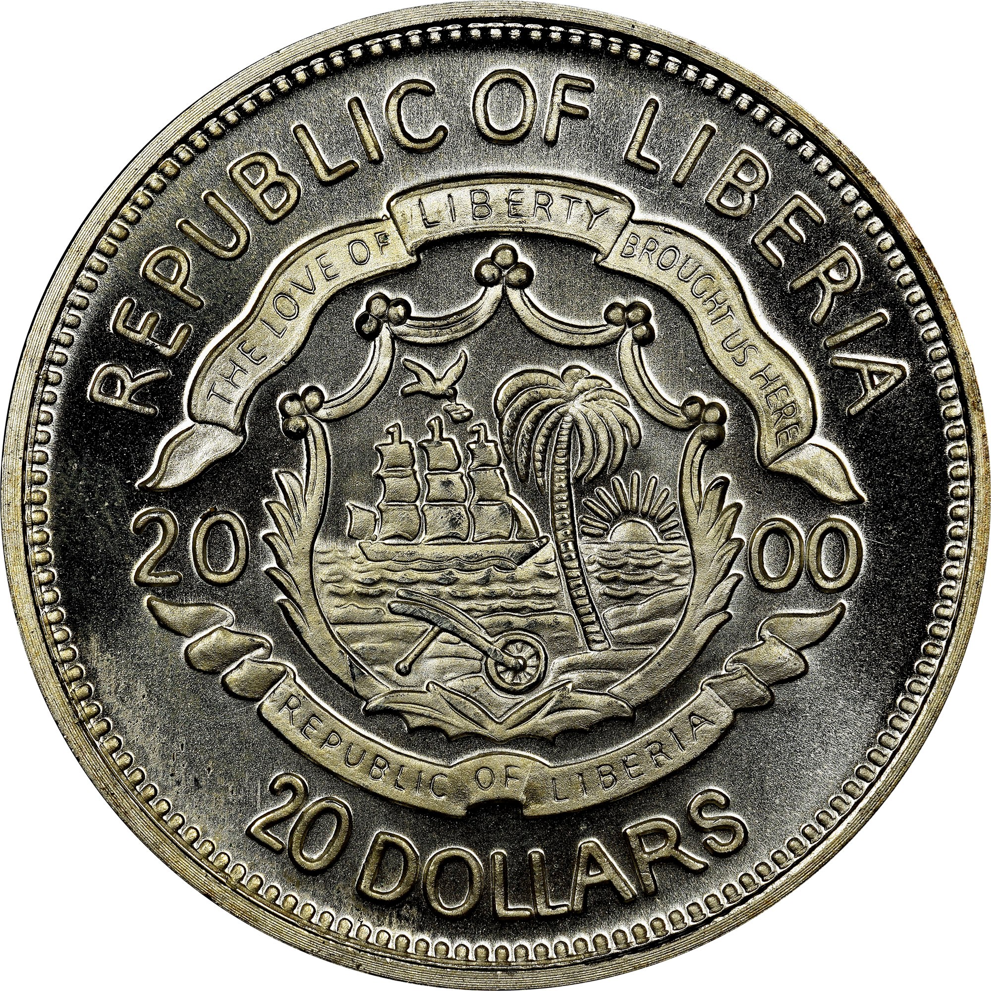 Liberia 20 Dollars KM 509.1 Prices & Values | NGC
