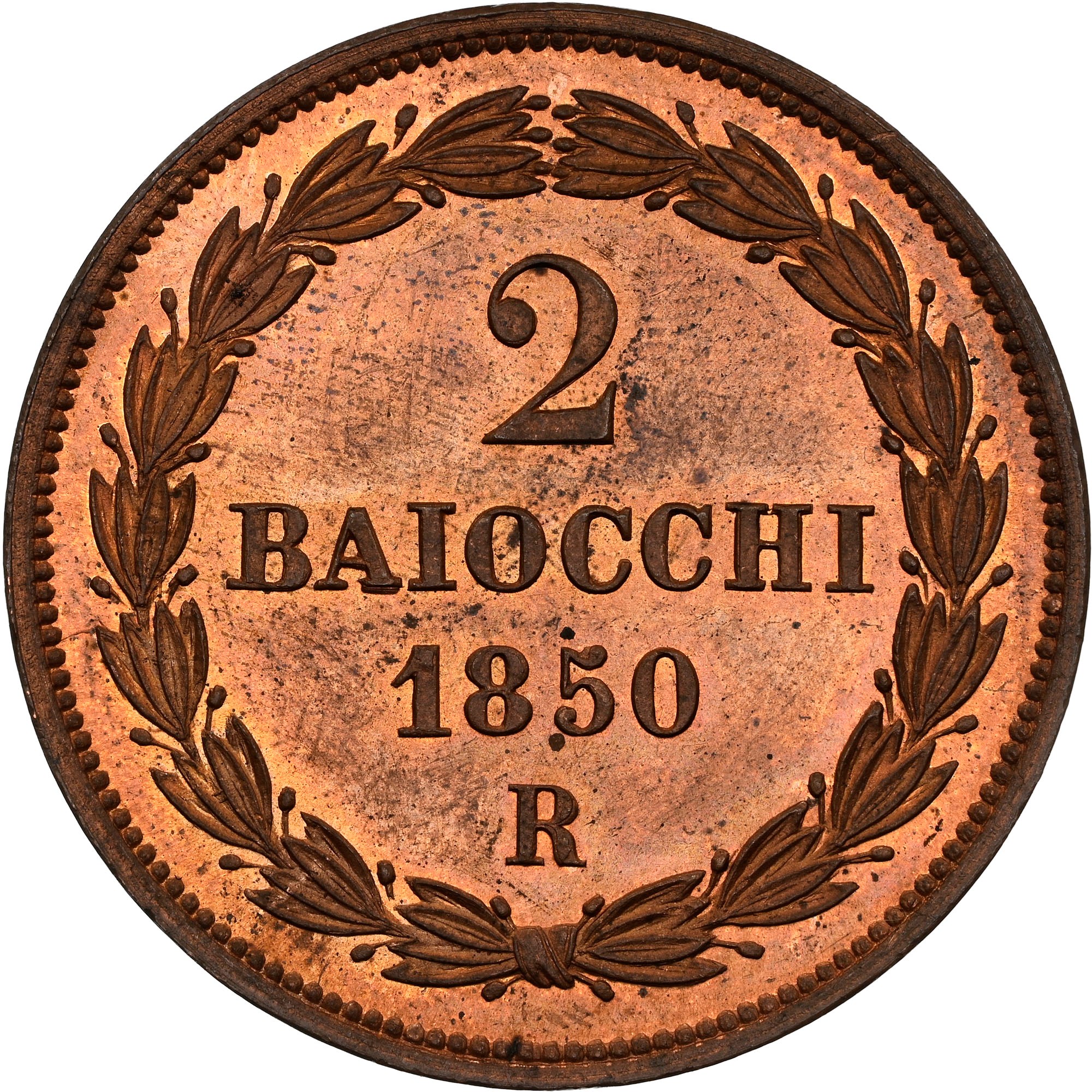 Italian States PAPAL STATES 2 Baiocchi KM 1344 Prices & Values | NGC