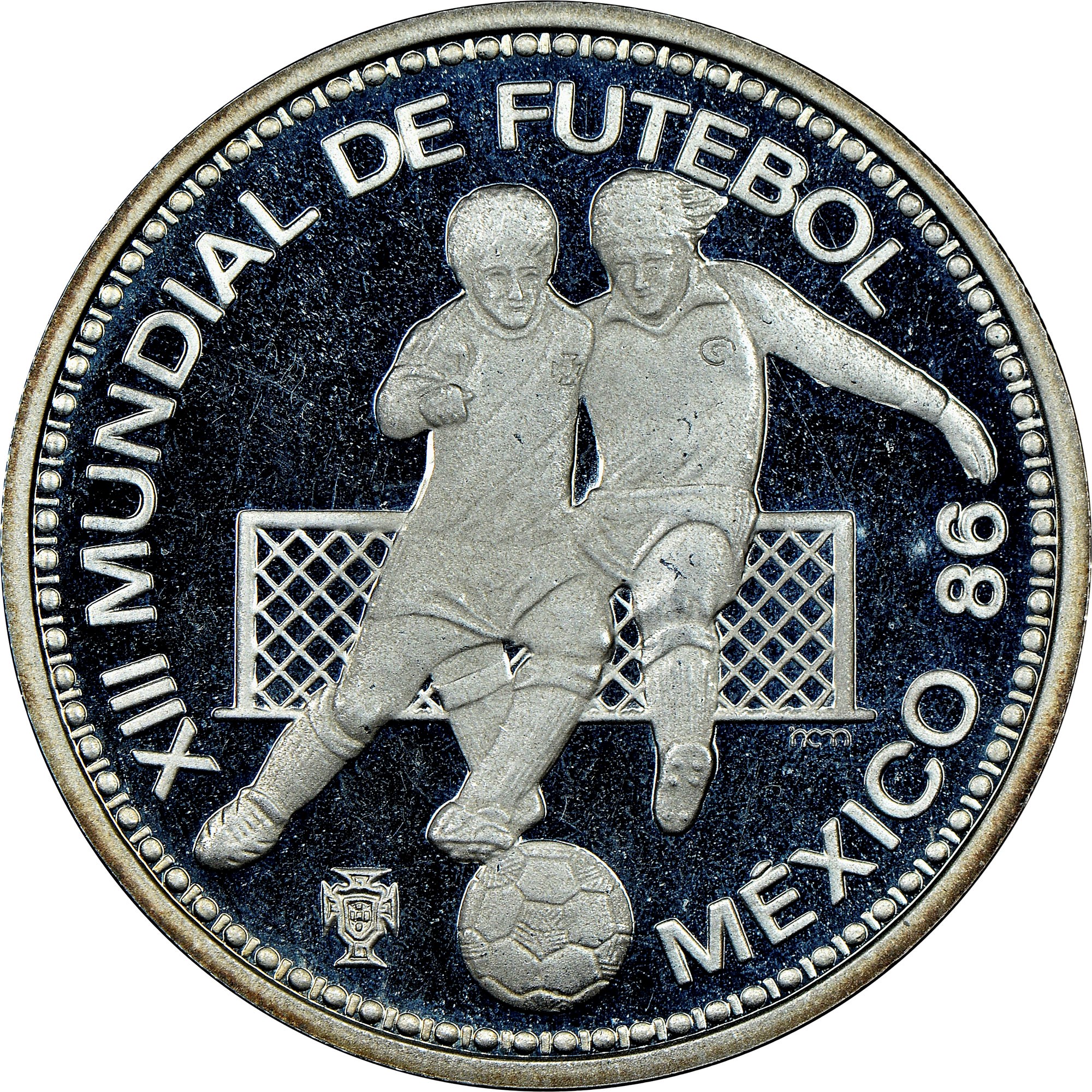 1967年 朝日国際サッカー大会 三国対抗 記念メダルバッジとチケット半券 Portugal 100 Escudos KM 637a Prices & Values | NGC