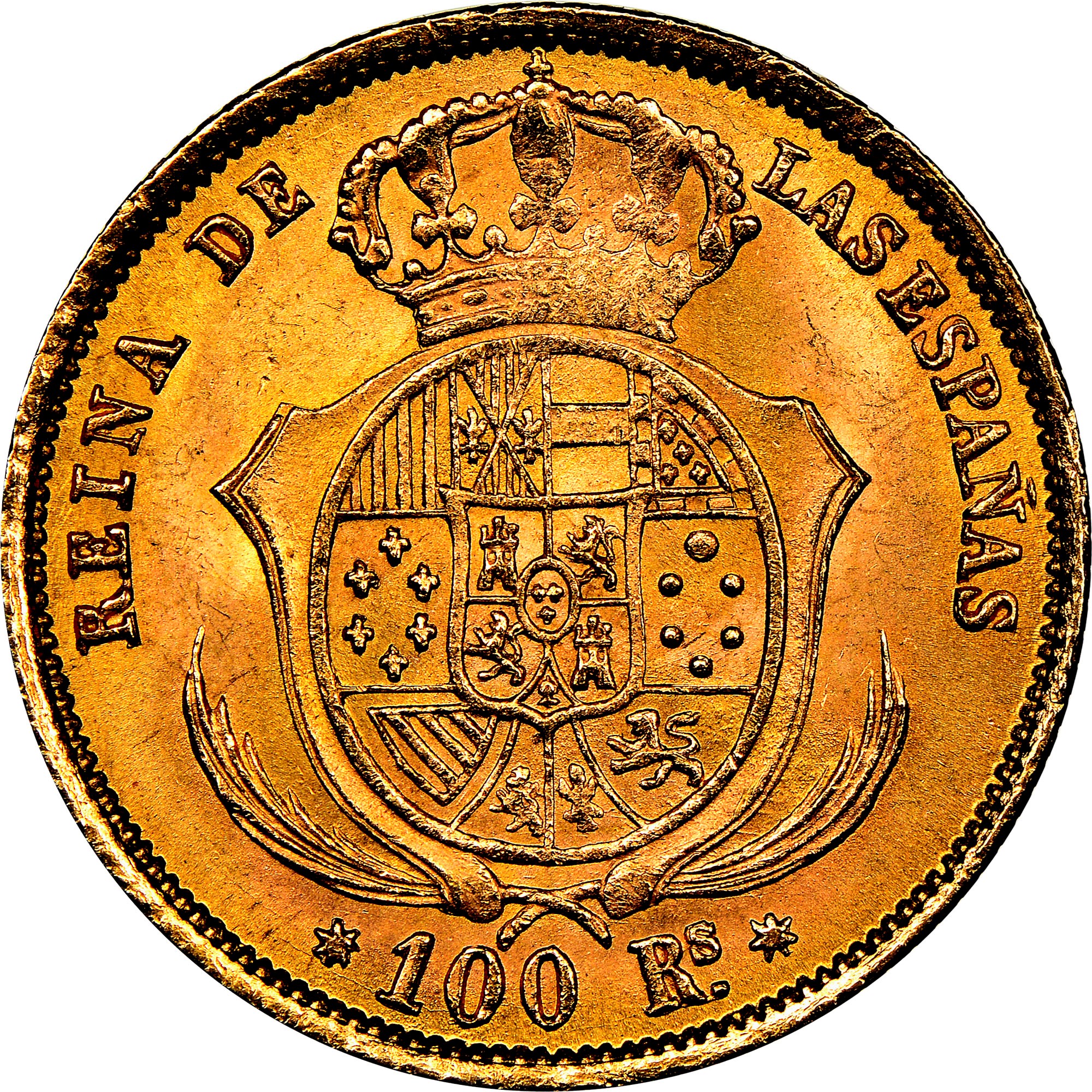 Spain 100 Reales KM 605.3 Prices & Values | NGC