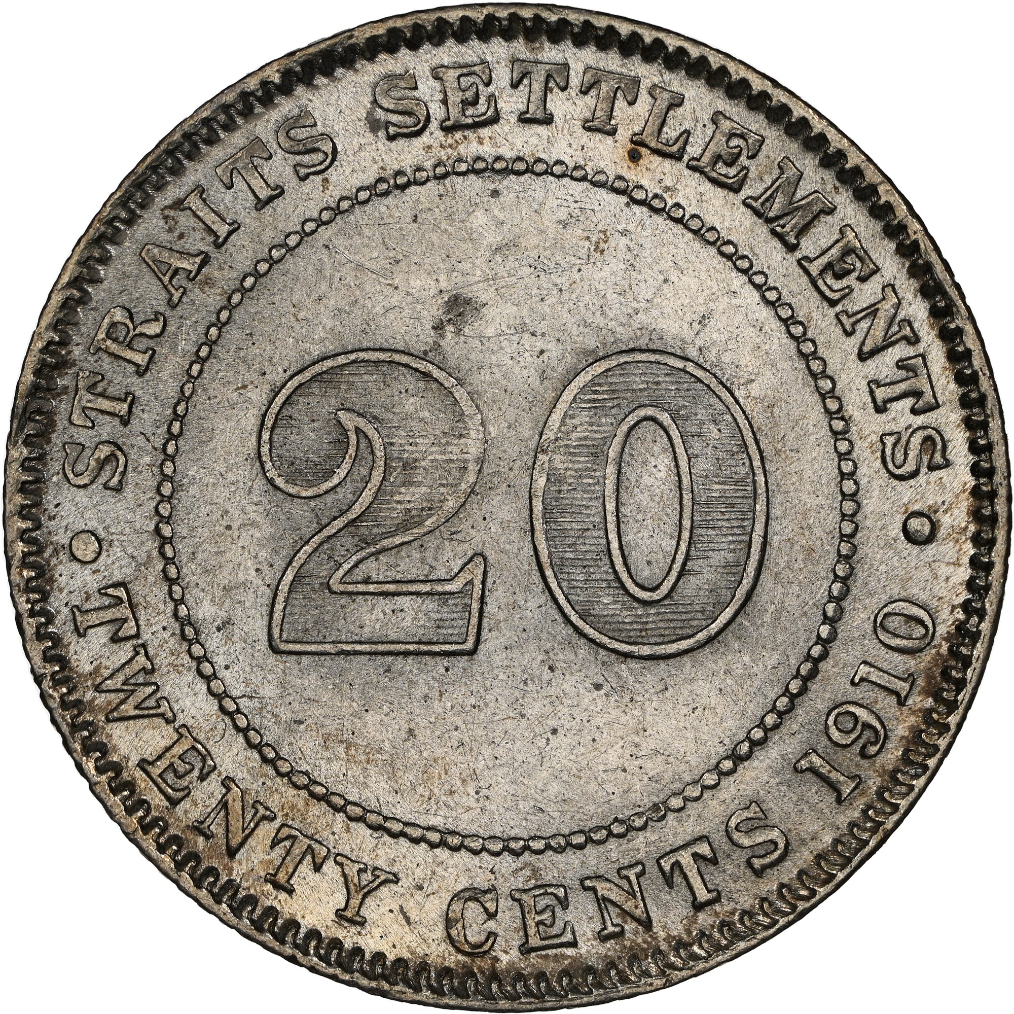 Straits Settlements 20 Cents KM 22a Prices & Values | NGC
