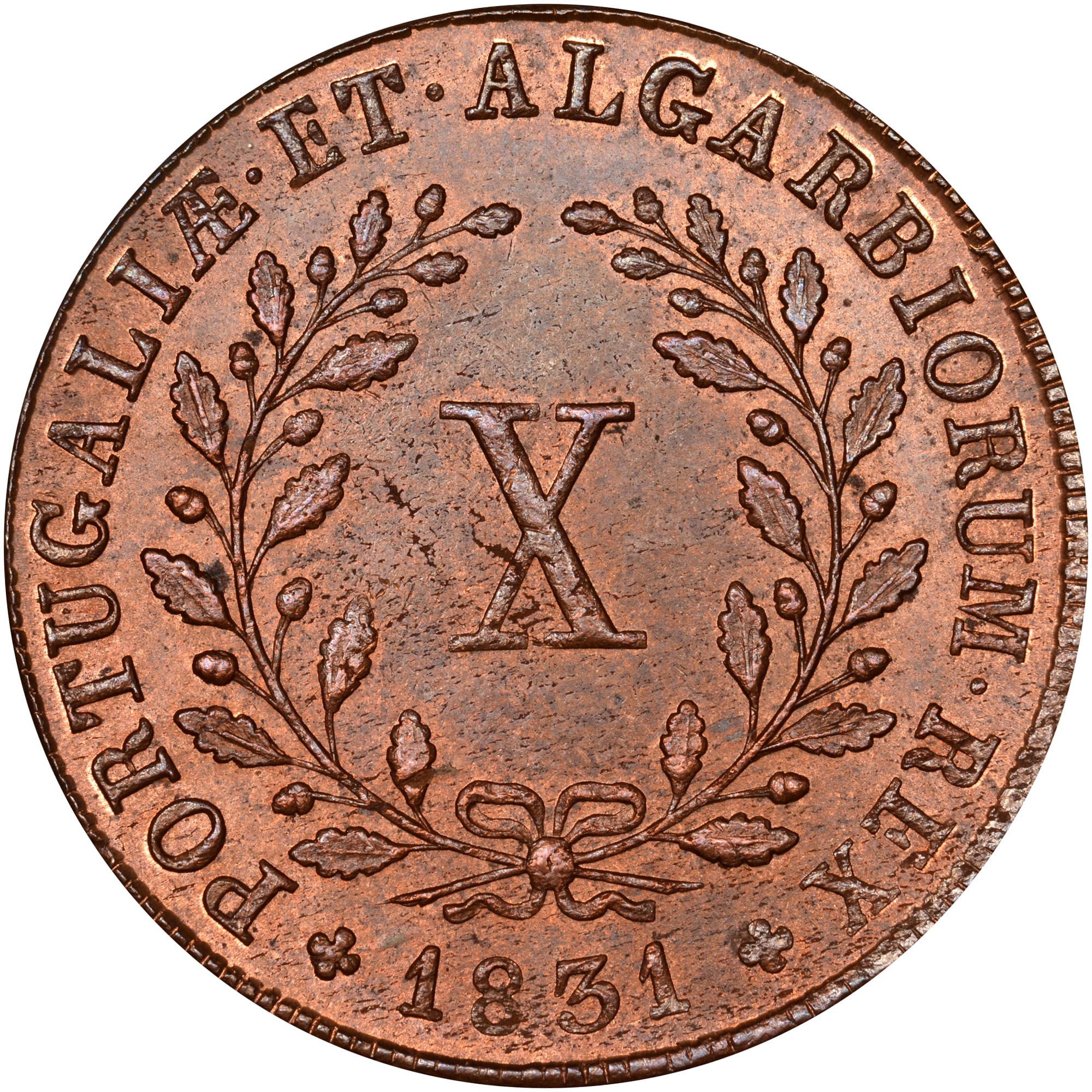 Monnaie Ancienne - Portugal 10 Réis 1734 - Jean V - Cuivre - Lisbonne - KM.217