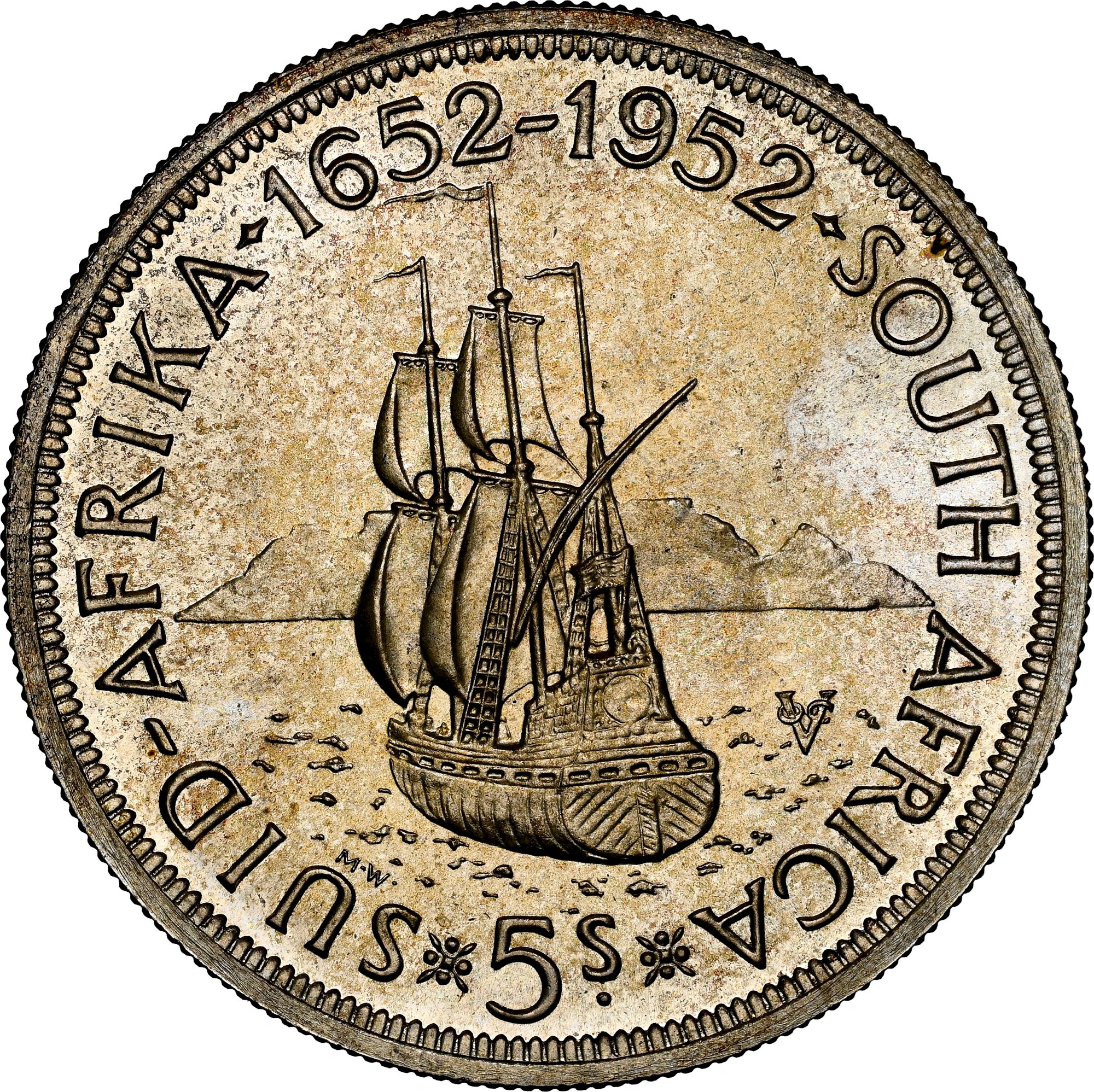 1952年 アフリカ ジョージ6世 5シリング NGC MS61 South Africa 5 Shillings KM 41 Prices & Values | NGC