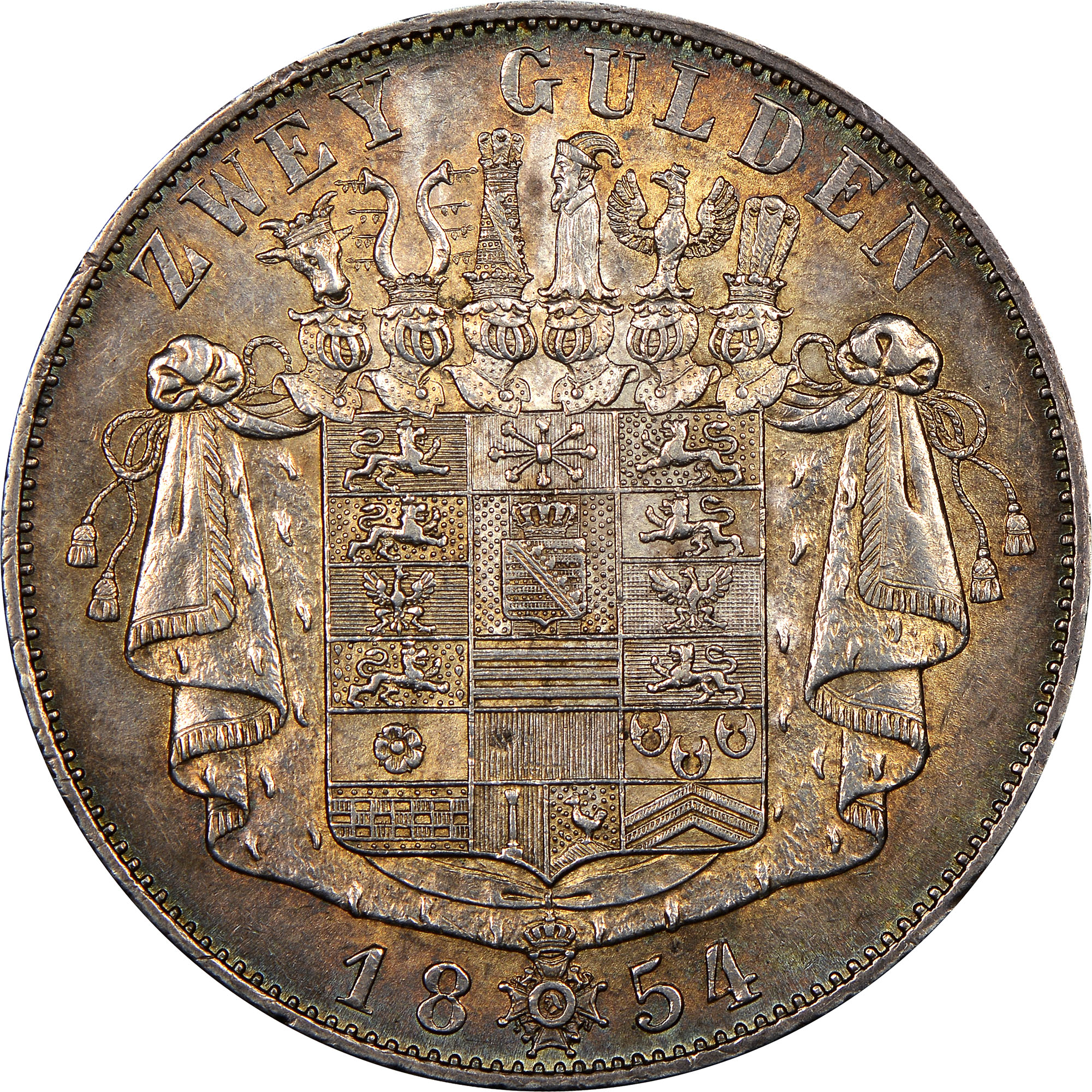 German States SAXE-MEININGEN 2 Gulden KM 166 Prices & Values | NGC