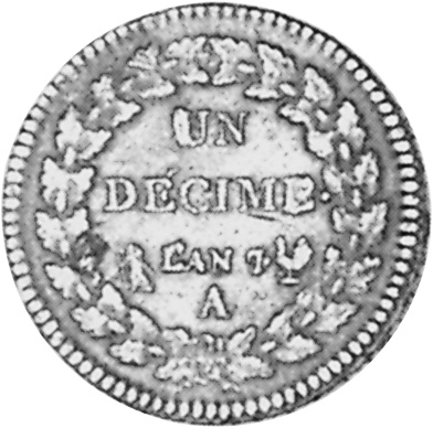 1840 Essai France Décime ブロンズ MS 64 BN 1840 Essai France