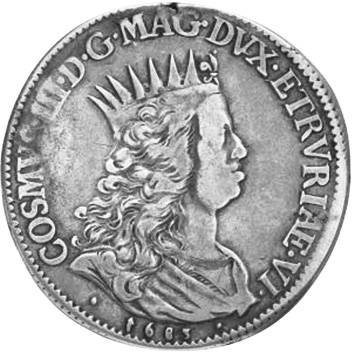 Moeda: 1 Tollero (Cosimo III Medici. •M•A•M•) (Itália - Antigos Estados